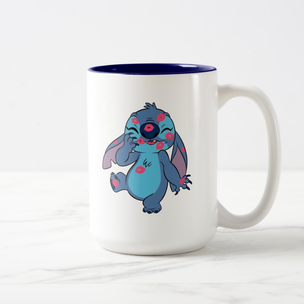 Stitch And Leo Two Tone Mug With Fun Character Print