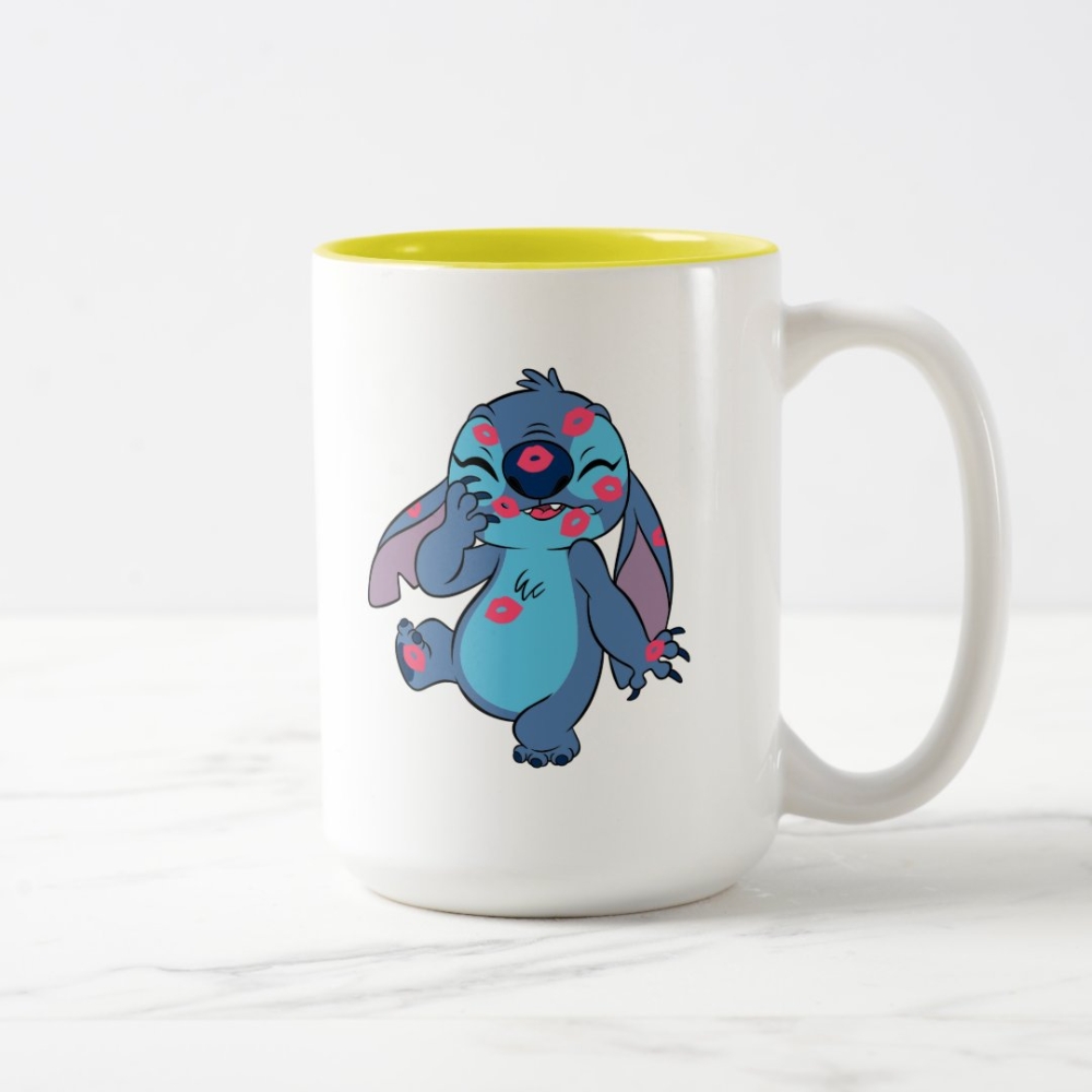 Stitch And Leo Two Tone Mug With Fun Character Print