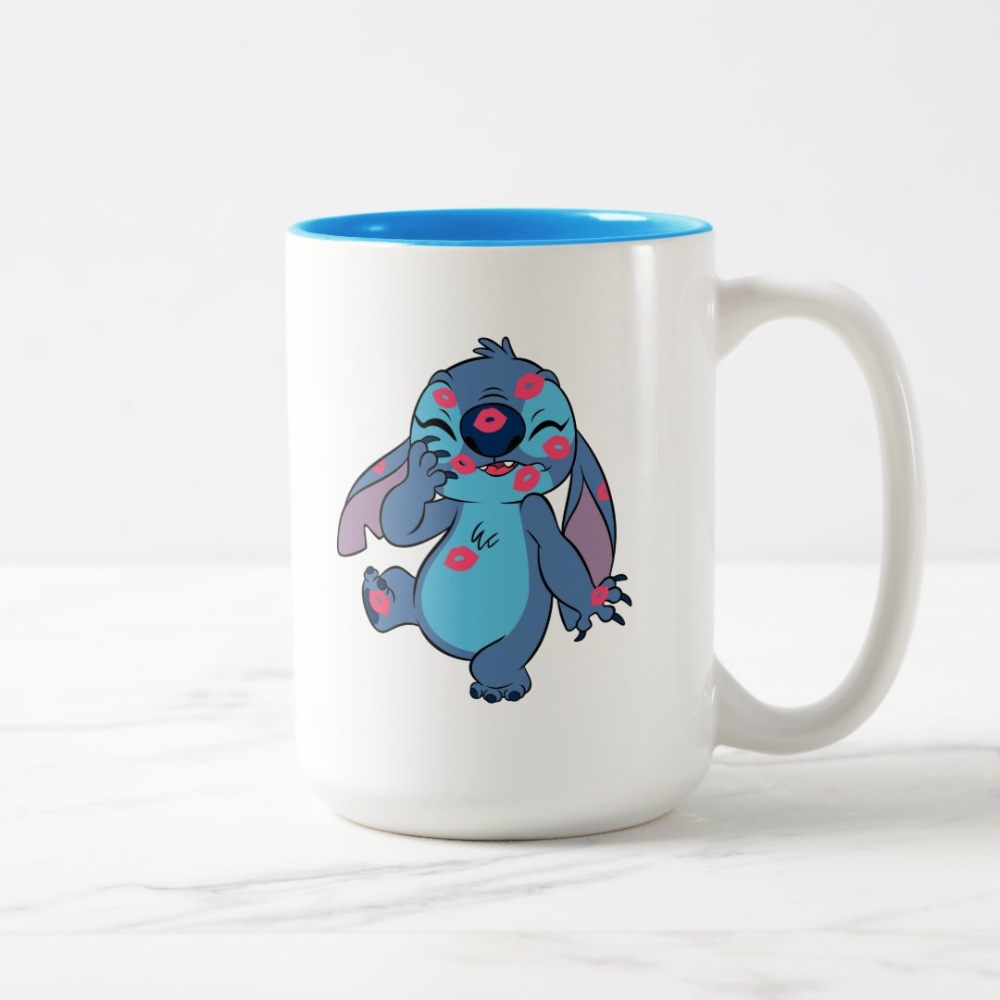 Stitch And Leo Two Tone Mug With Fun Character Print