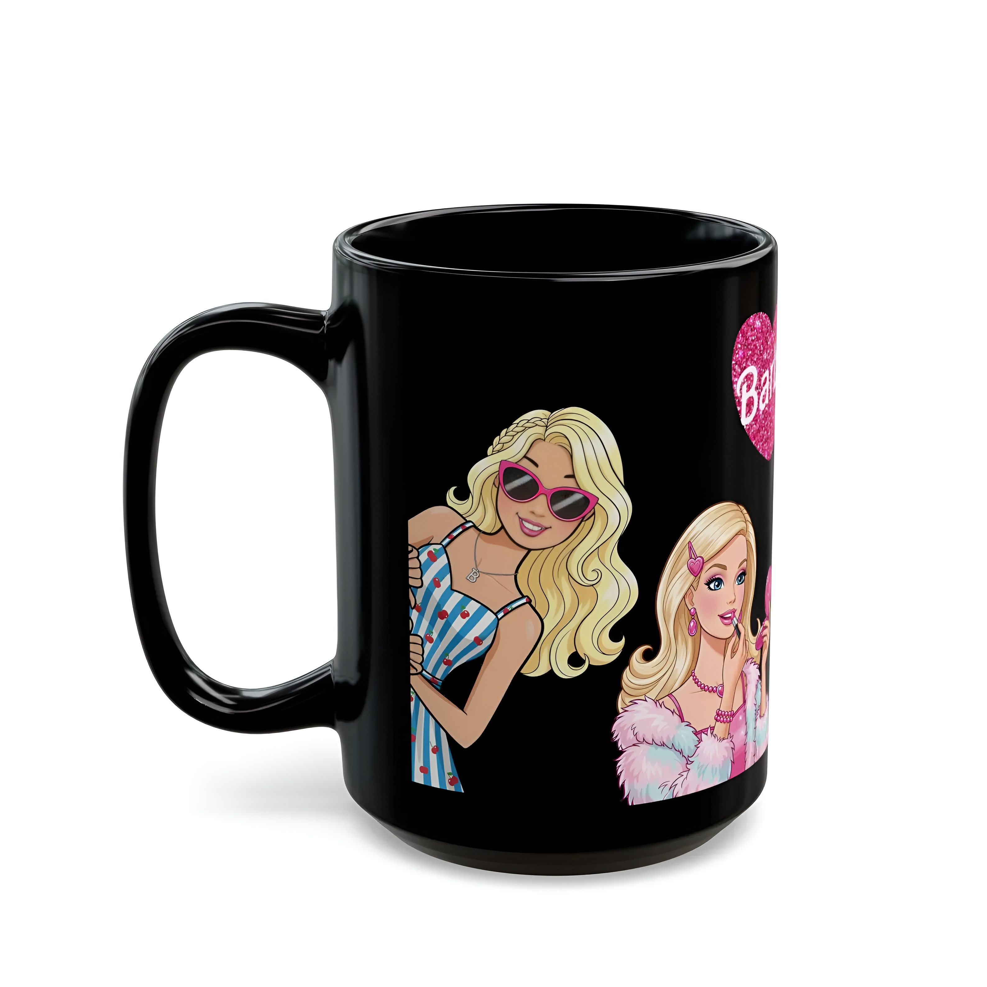 Barbie Retro Black Mug Doll & Pets Design Coffee Cup