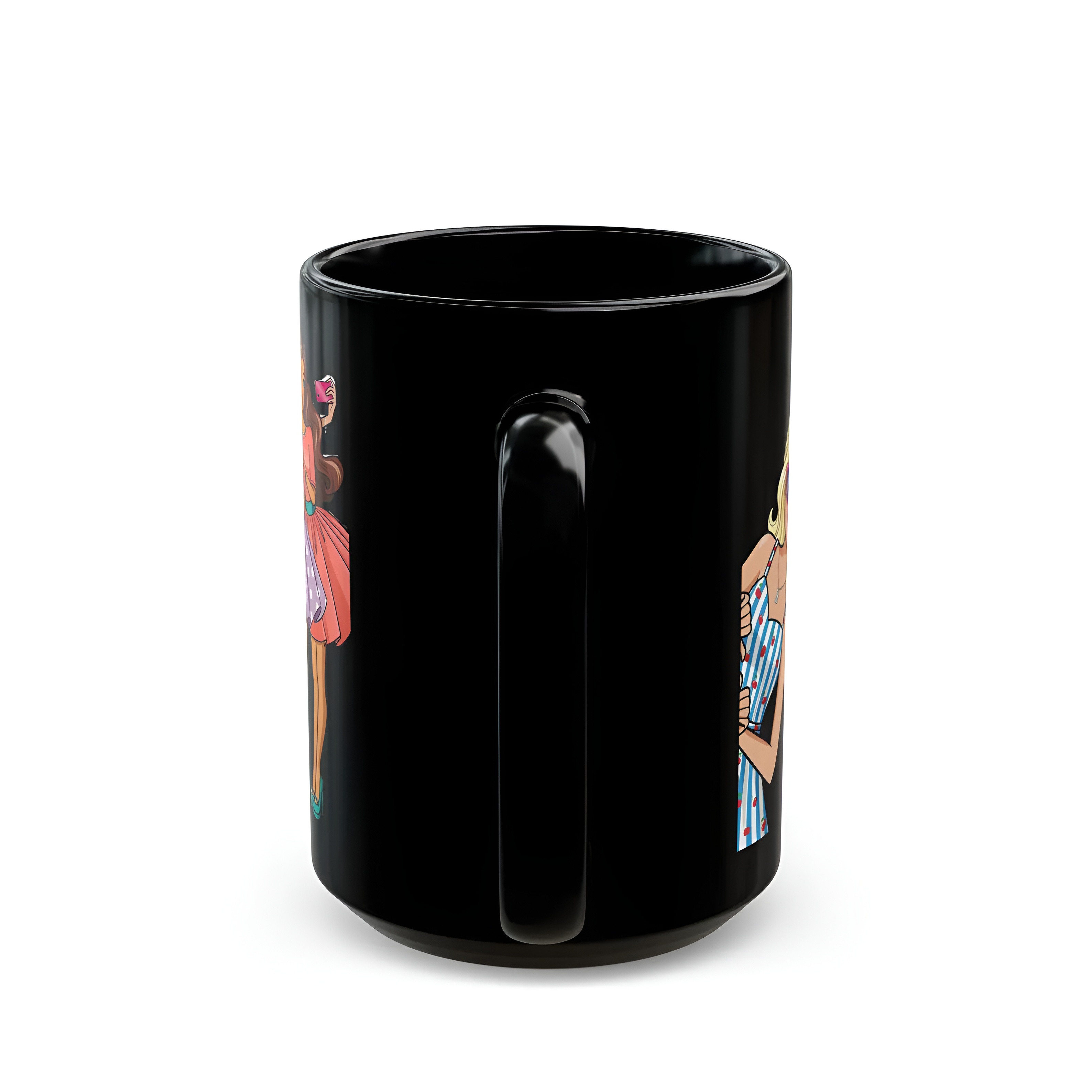 Barbie Retro Black Mug Doll & Pets Design Coffee Cup