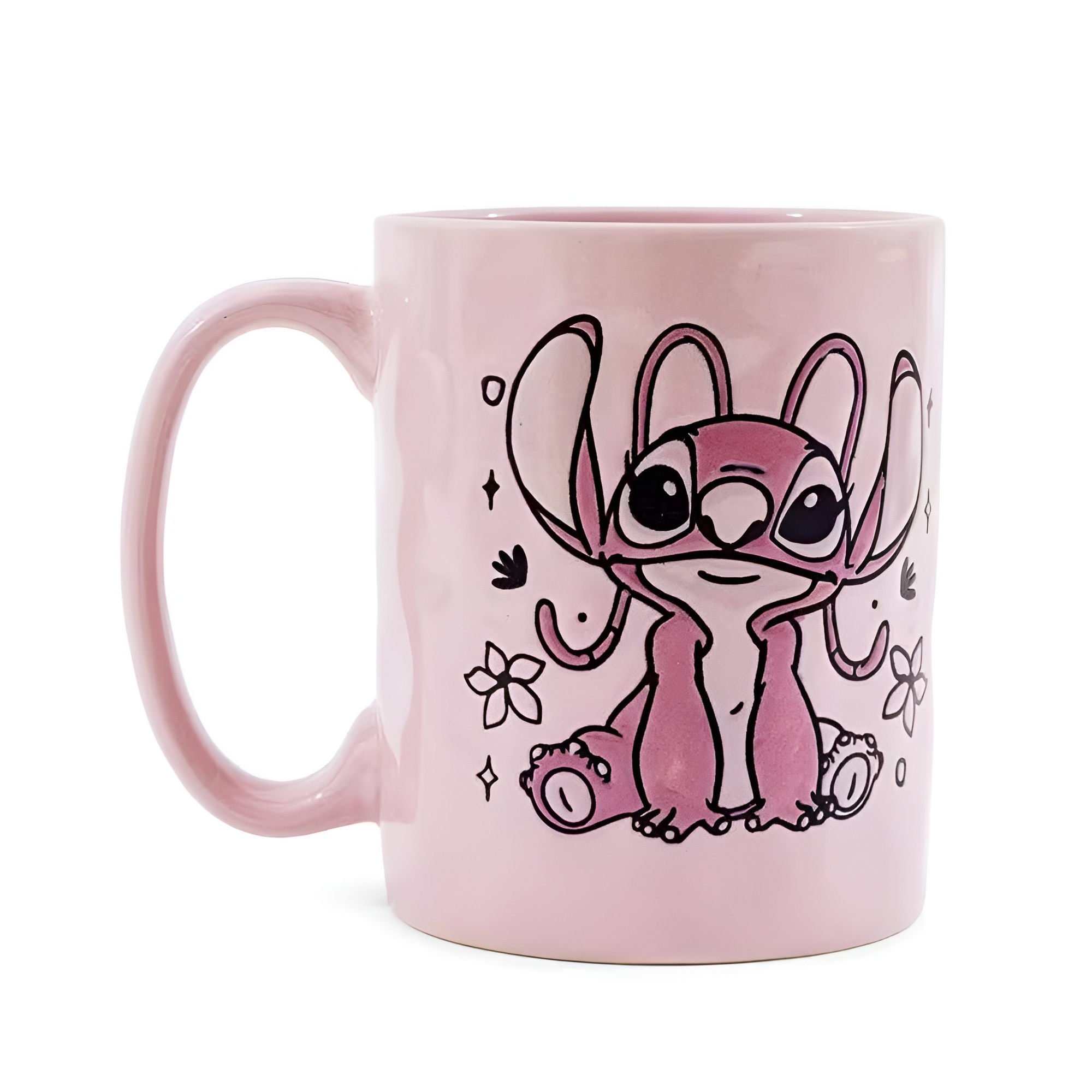 Stitch Angel Floral Print 17oz Ceramic Pottery Coffee Mug