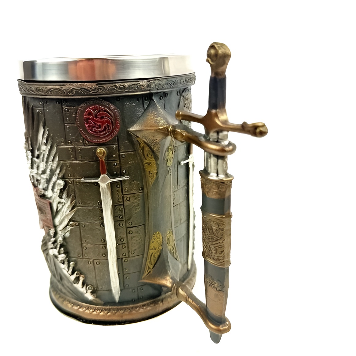 Game of Thrones Creative 3D Beer Mug Goblet Stainless Steel Tankard. Sward Mug
