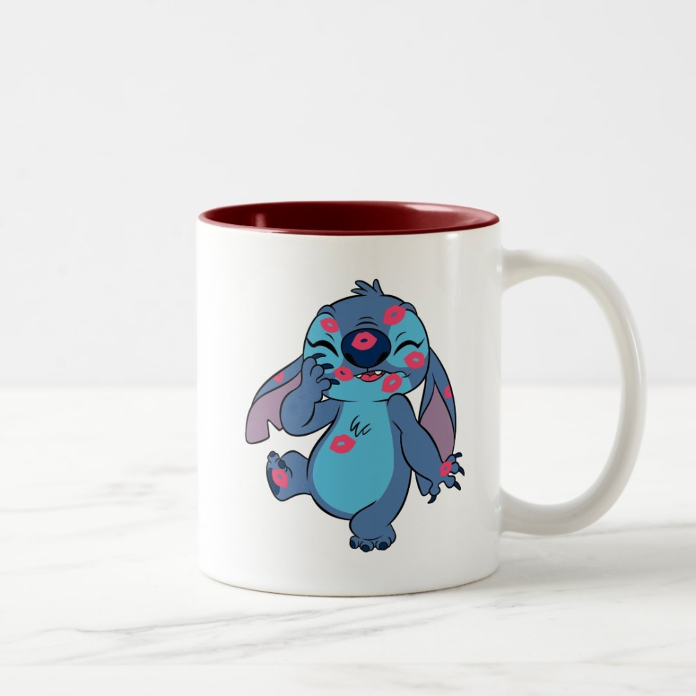 Stitch And Leo Two Tone Mug With Fun Character Print