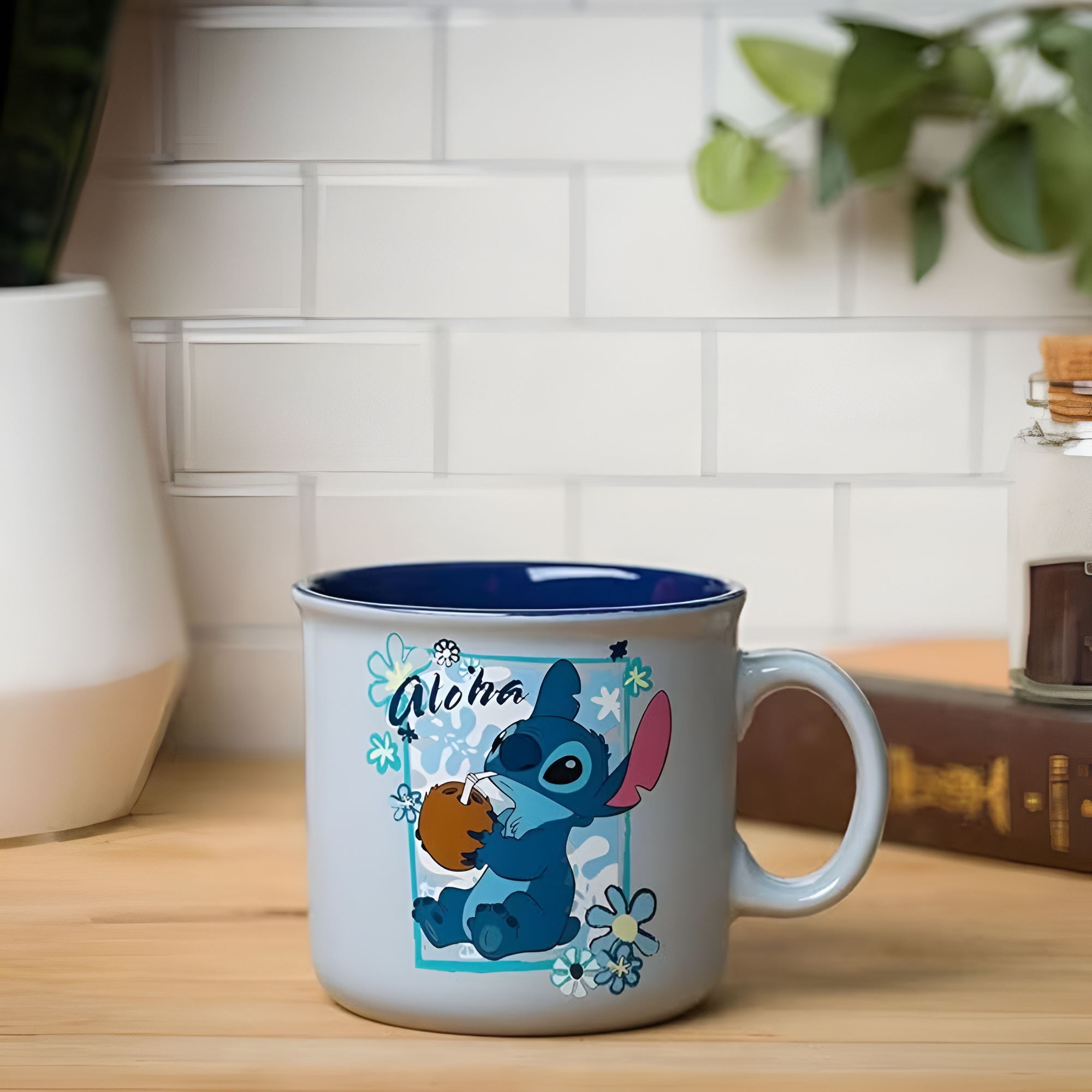 Aloha Stitch Cartoon Print 20oz Ceramic Camper Coffee Mug