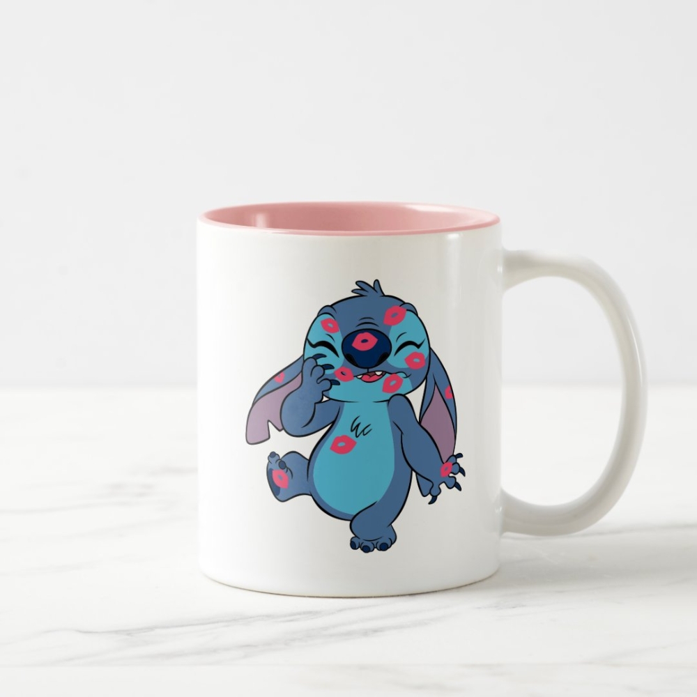 Stitch And Leo Two Tone Mug With Fun Character Print