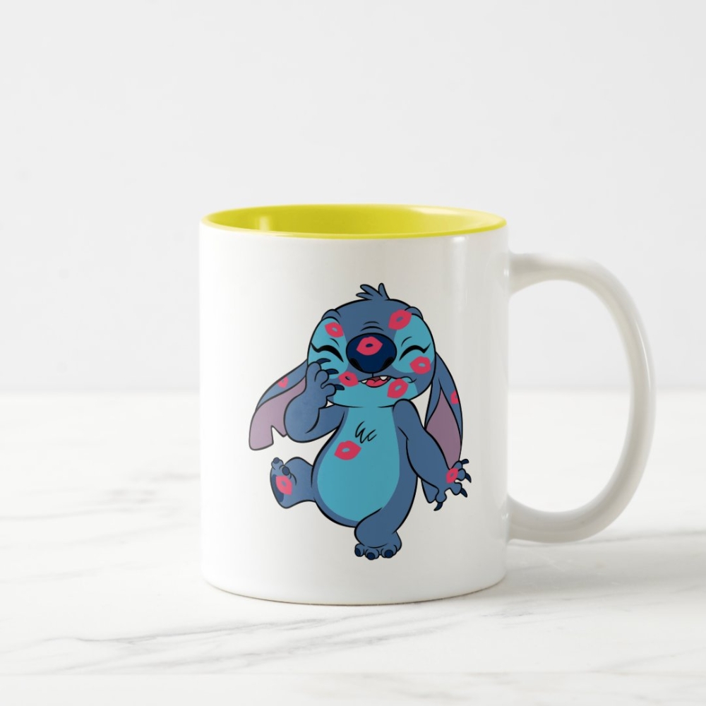 Stitch And Leo Two Tone Mug With Fun Character Print