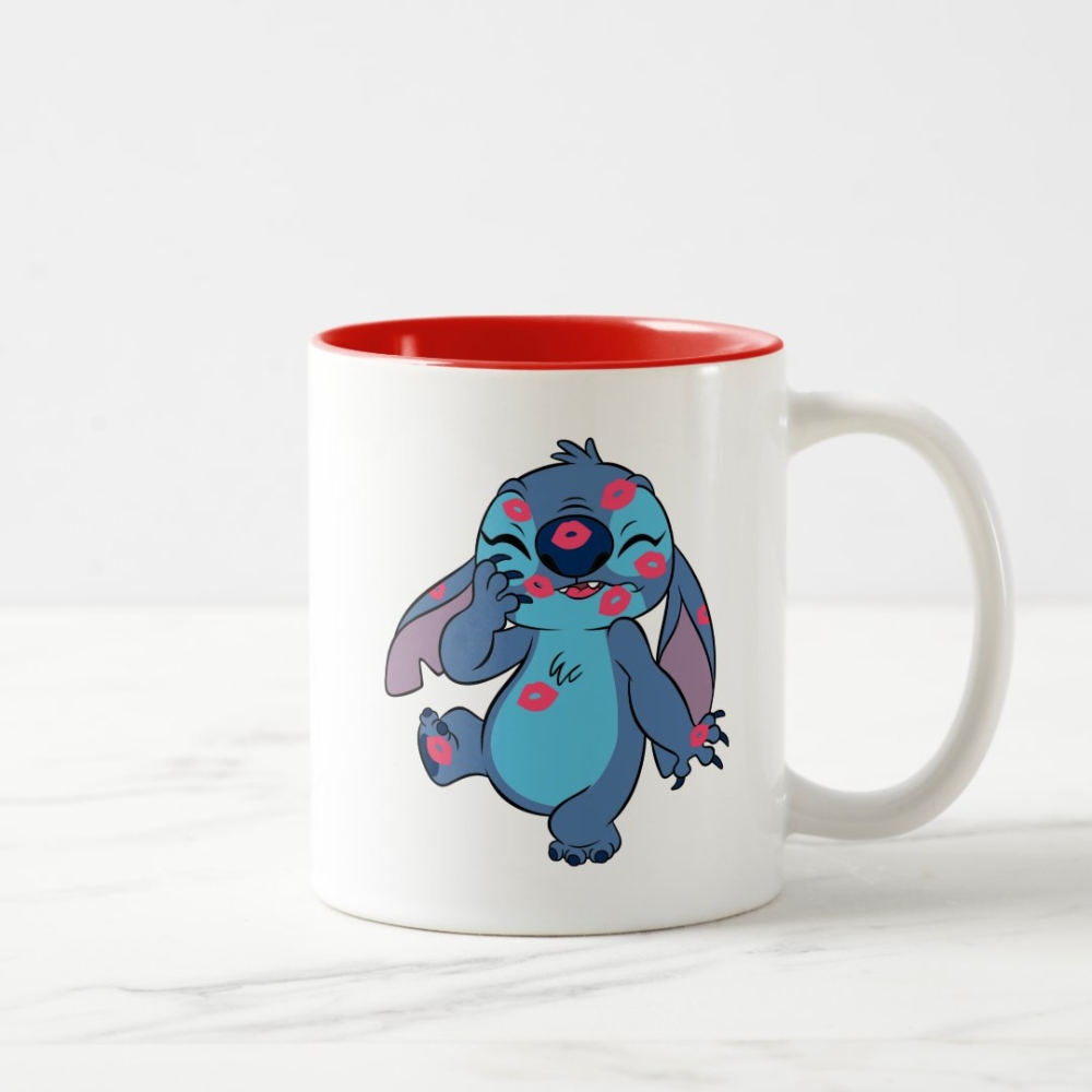 Stitch And Leo Two Tone Mug With Fun Character Print