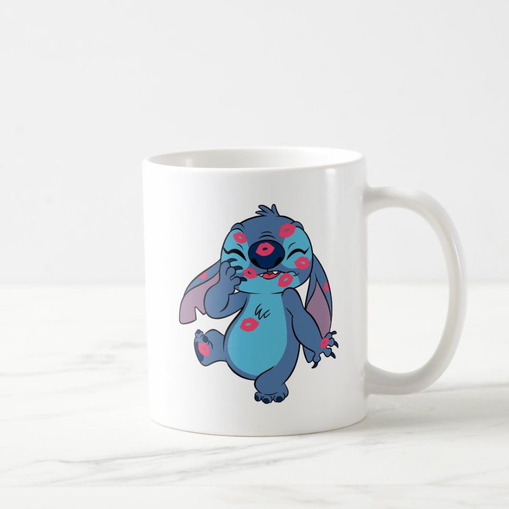 Stitch And Leo Two Tone Mug With Fun Character Print
