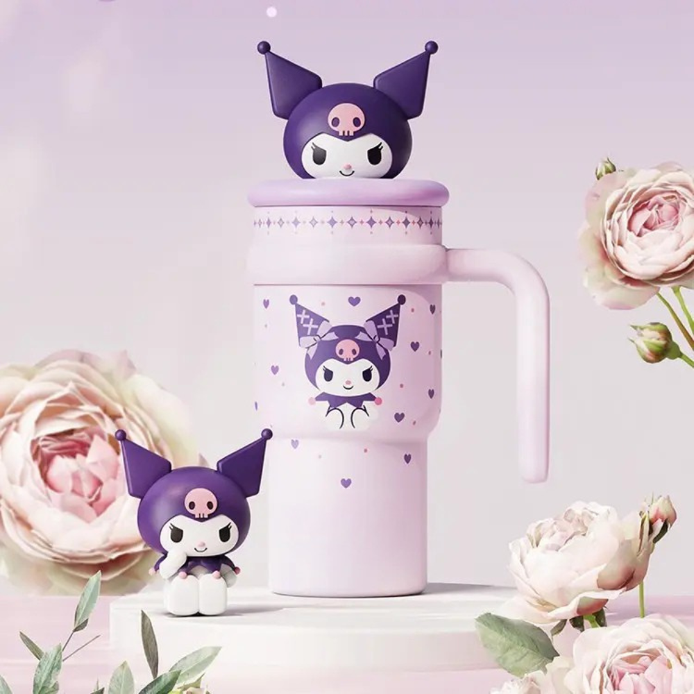 Cartoon Insulated  700ml Tumbler With Straw And Handle