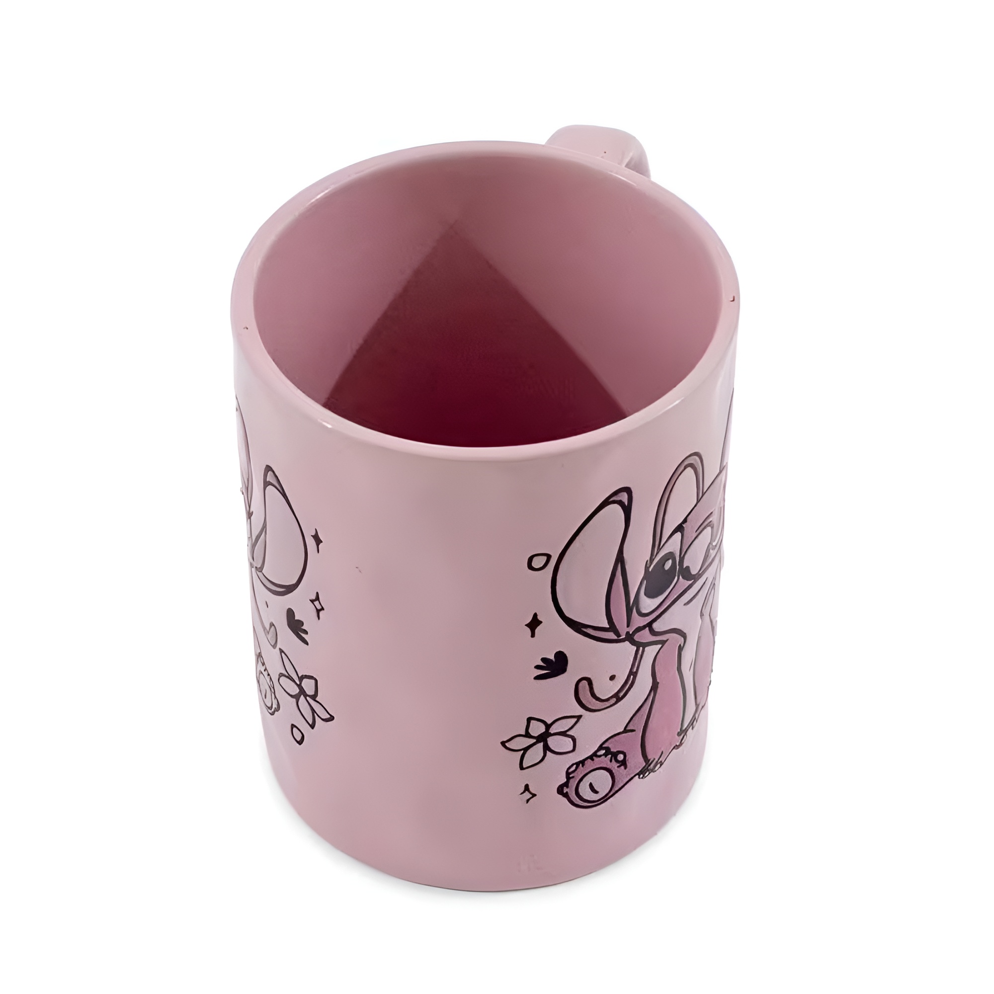 Stitch Angel Floral Print 17oz Ceramic Pottery Coffee Mug