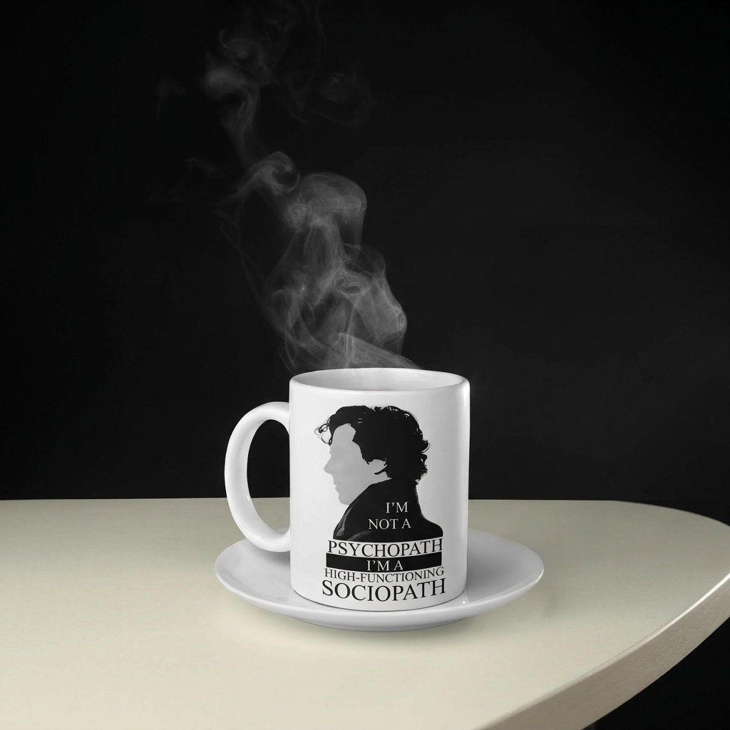 Sherlock Holmes Sociopath Quote Ceramic Mug