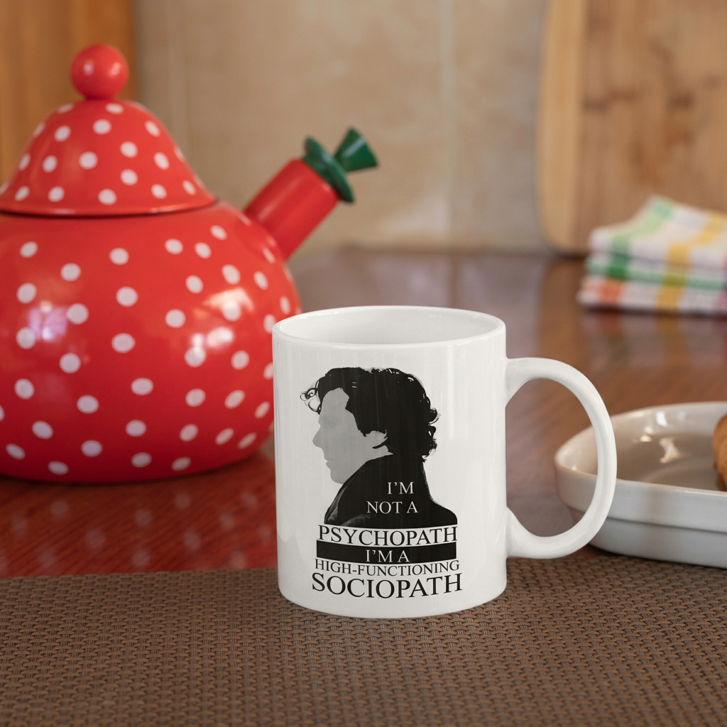 Sherlock Holmes Sociopath Quote Ceramic Mug