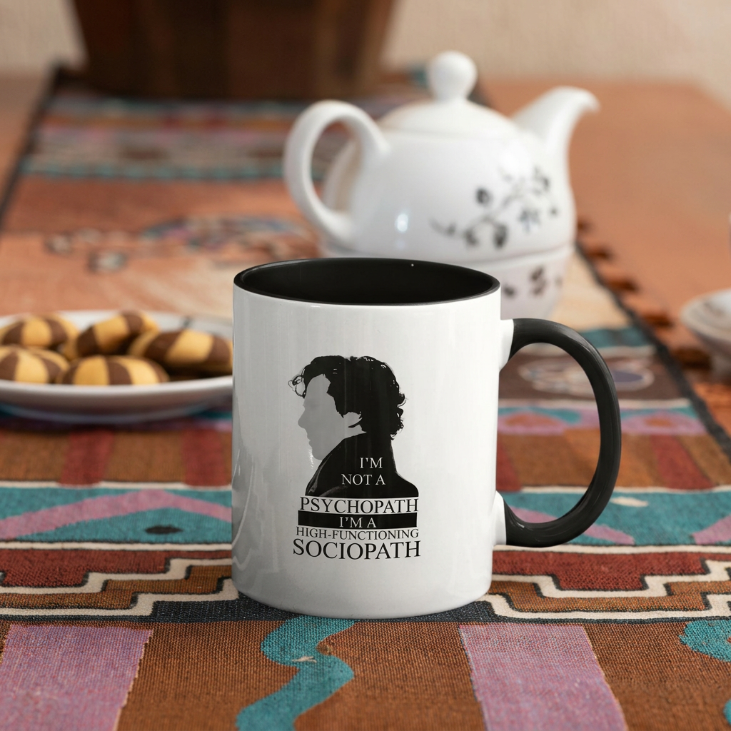 Sherlock Holmes Sociopath Quote Ceramic Mug