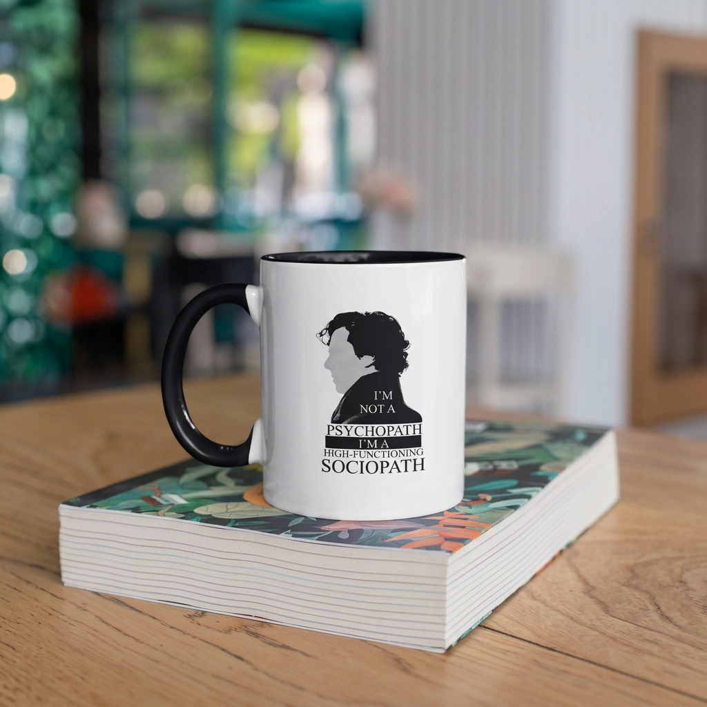 Sherlock Holmes Sociopath Quote Ceramic Mug