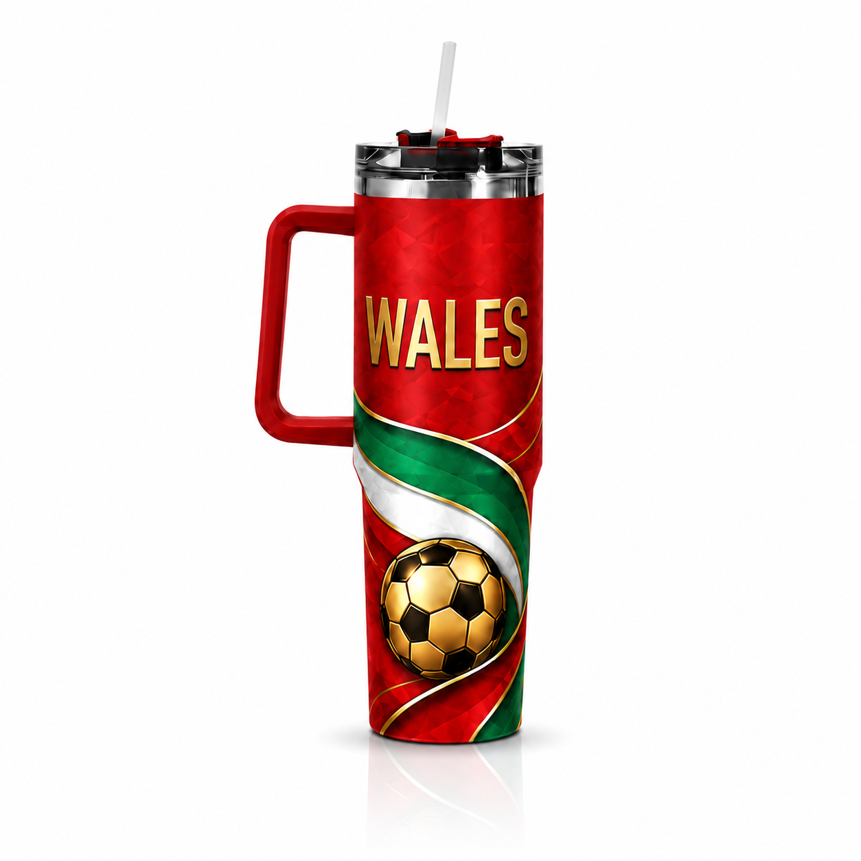 FIFA 2026 Wales Football Sports All Over Printed 40oz Tumbler With Straw And Lid