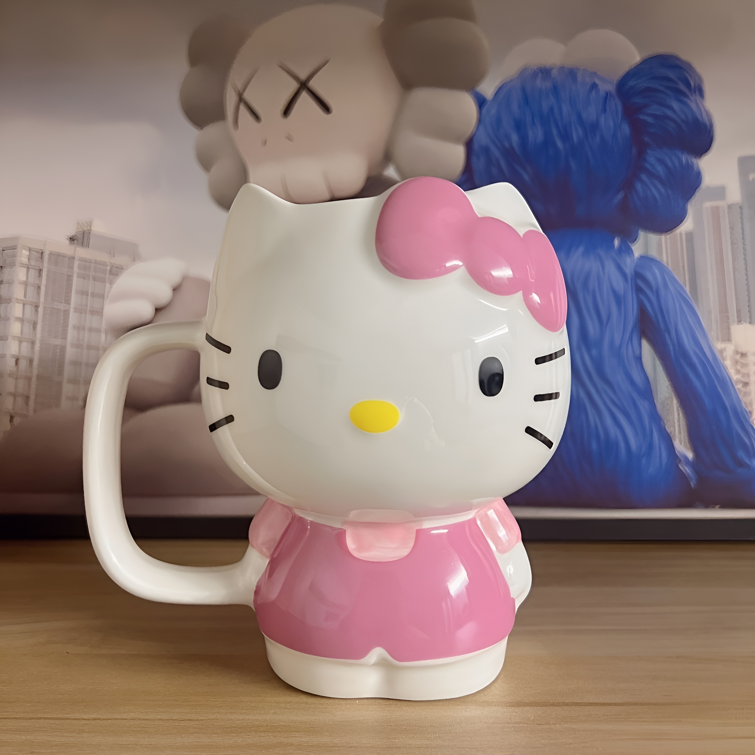 Sanrio Hello Kitty Ceramic Mug with Pink Bow & Heart Eyes