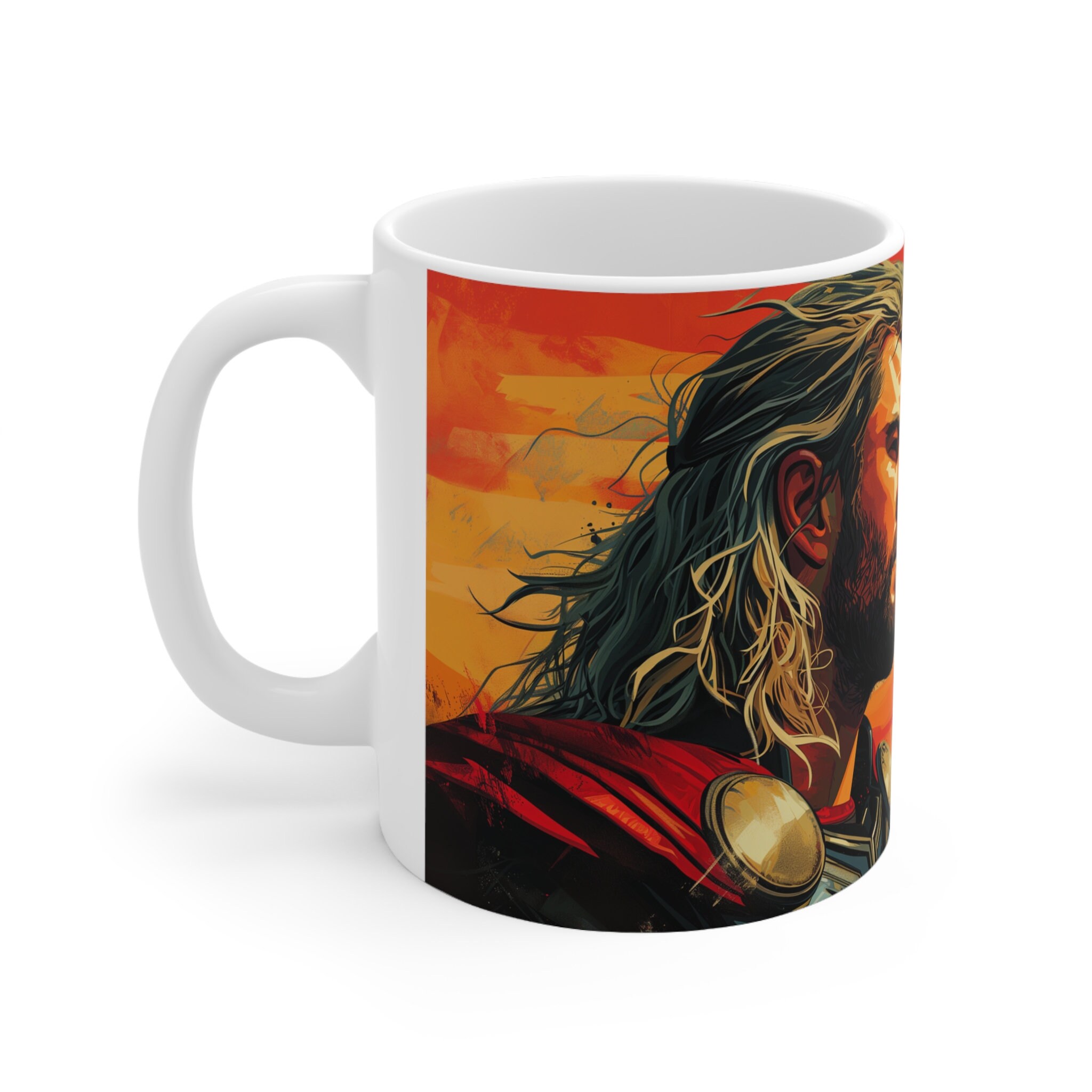 Cylindrical Tea Cup Featuring Thor Graphic Art In Collectibles Room