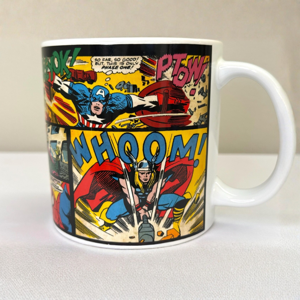 Captain America Thor Spider Man Comic Strip Mug