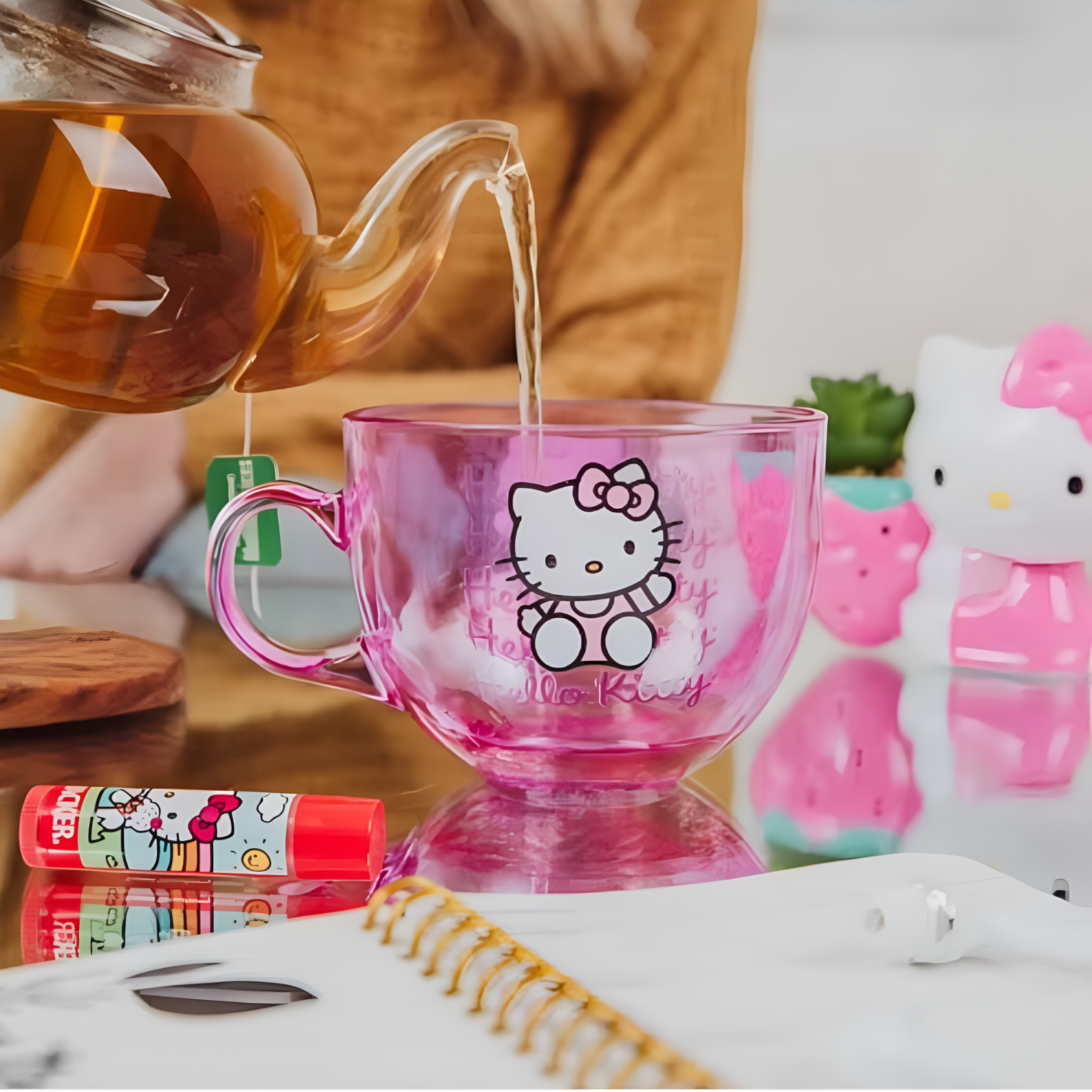 Silver Buffalo Sanrio Hello Kitty Pink Glass Mug