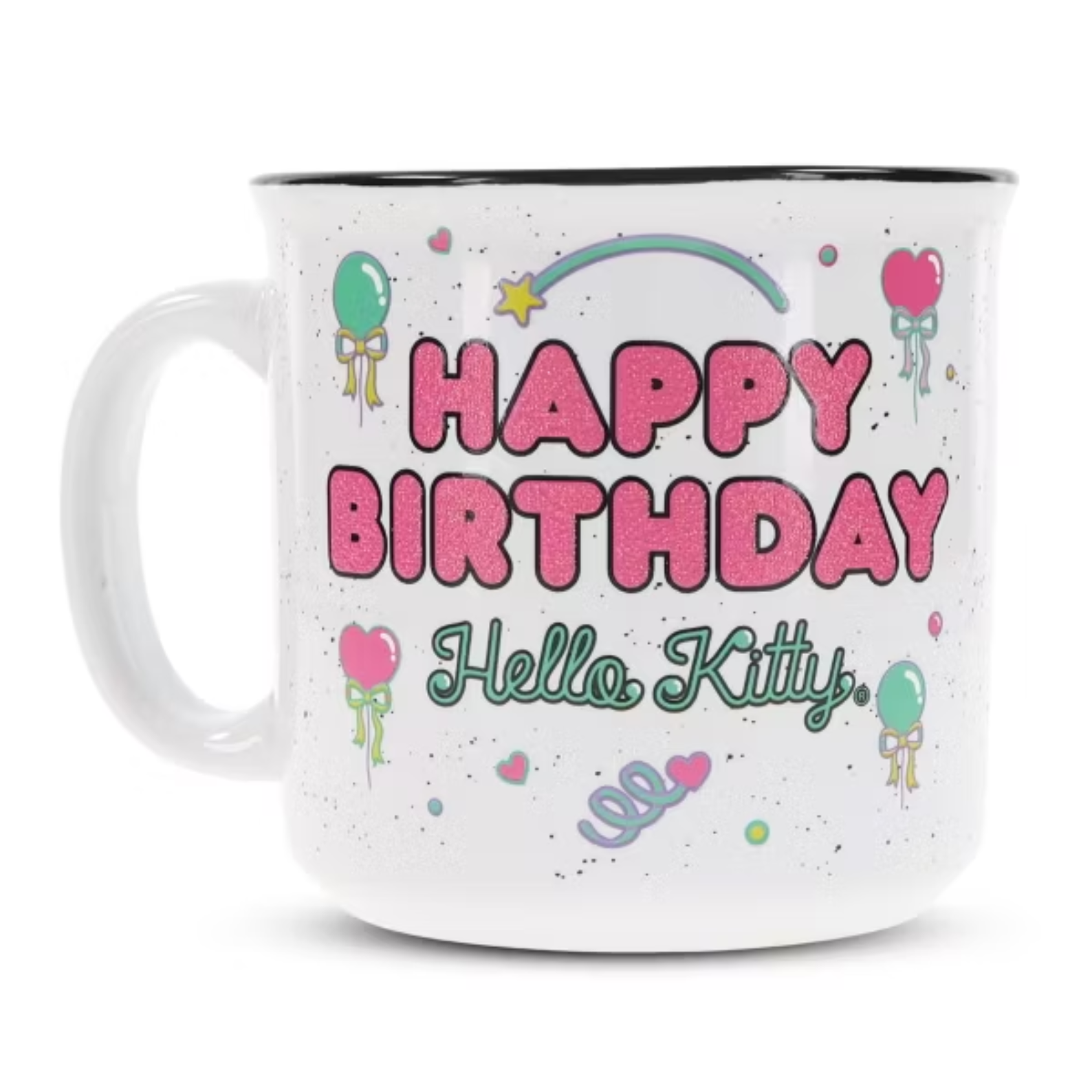 Silver Buffalo Sanrio Hello Kitty "Happy Birthday" Ceramic Camper Mug