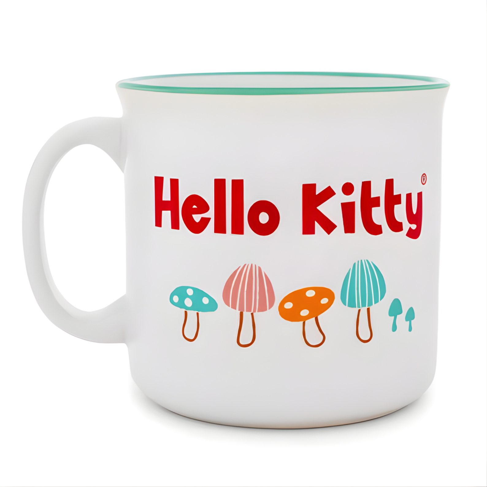 Silver Buffalo Sanrio Hello Kitty Watering Mushrooms Ceramic Camper Mug