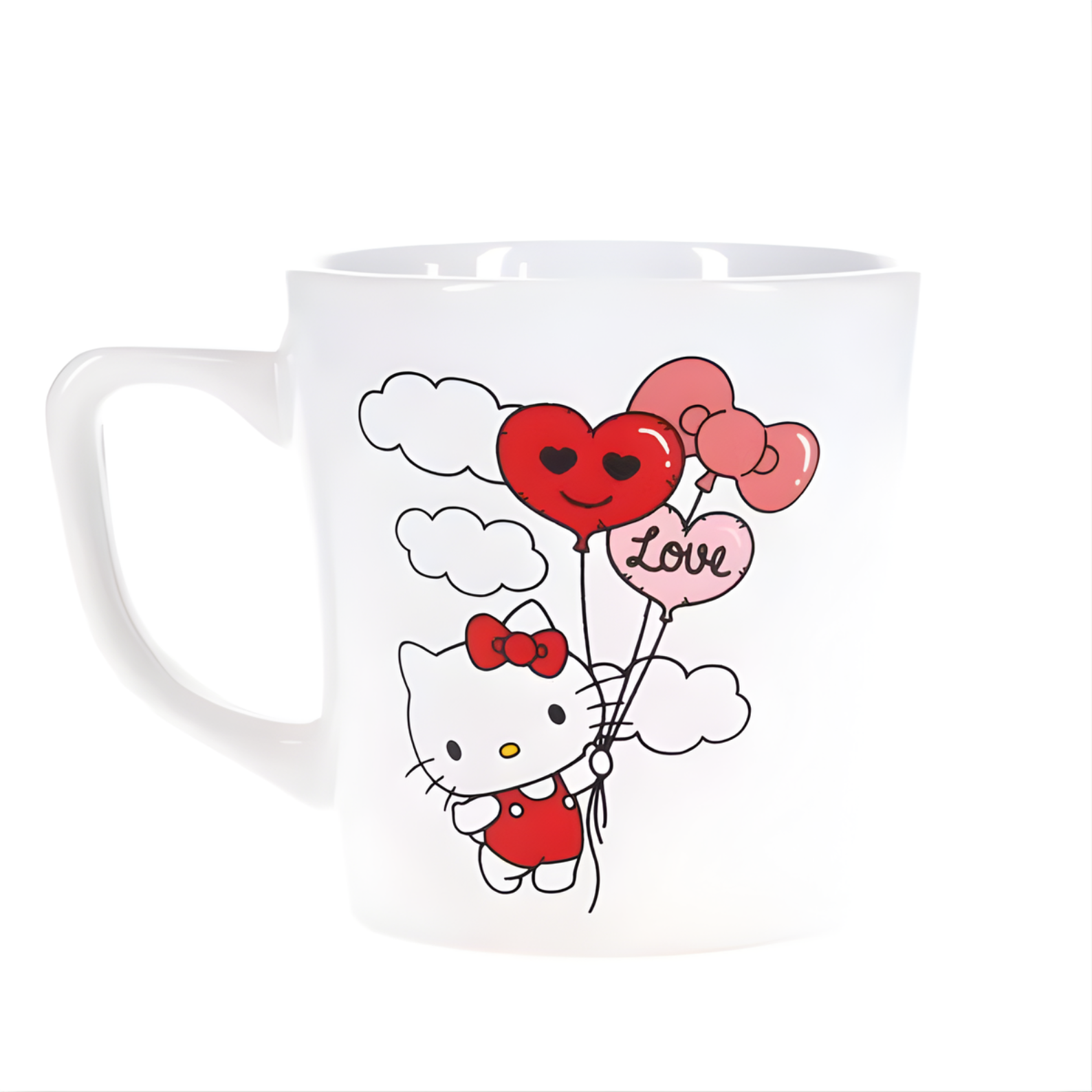 Silver Buffalo Sanrio Hello Kitty Love Balloon Wide Rim Ceramic Latte Mug