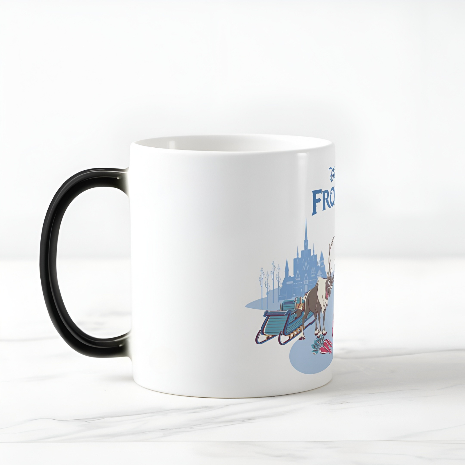 Heat Reveal Coffee Mug With Frozen Character Printed Design