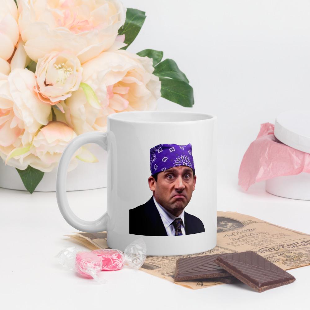 Michael Scott Prison Mike Mug Next To Flowers