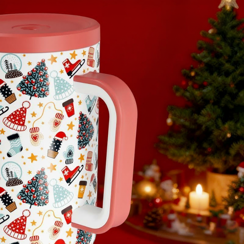 Christmas Edition 40oz Stainless Steel Water Bottle Portable Leak proof 