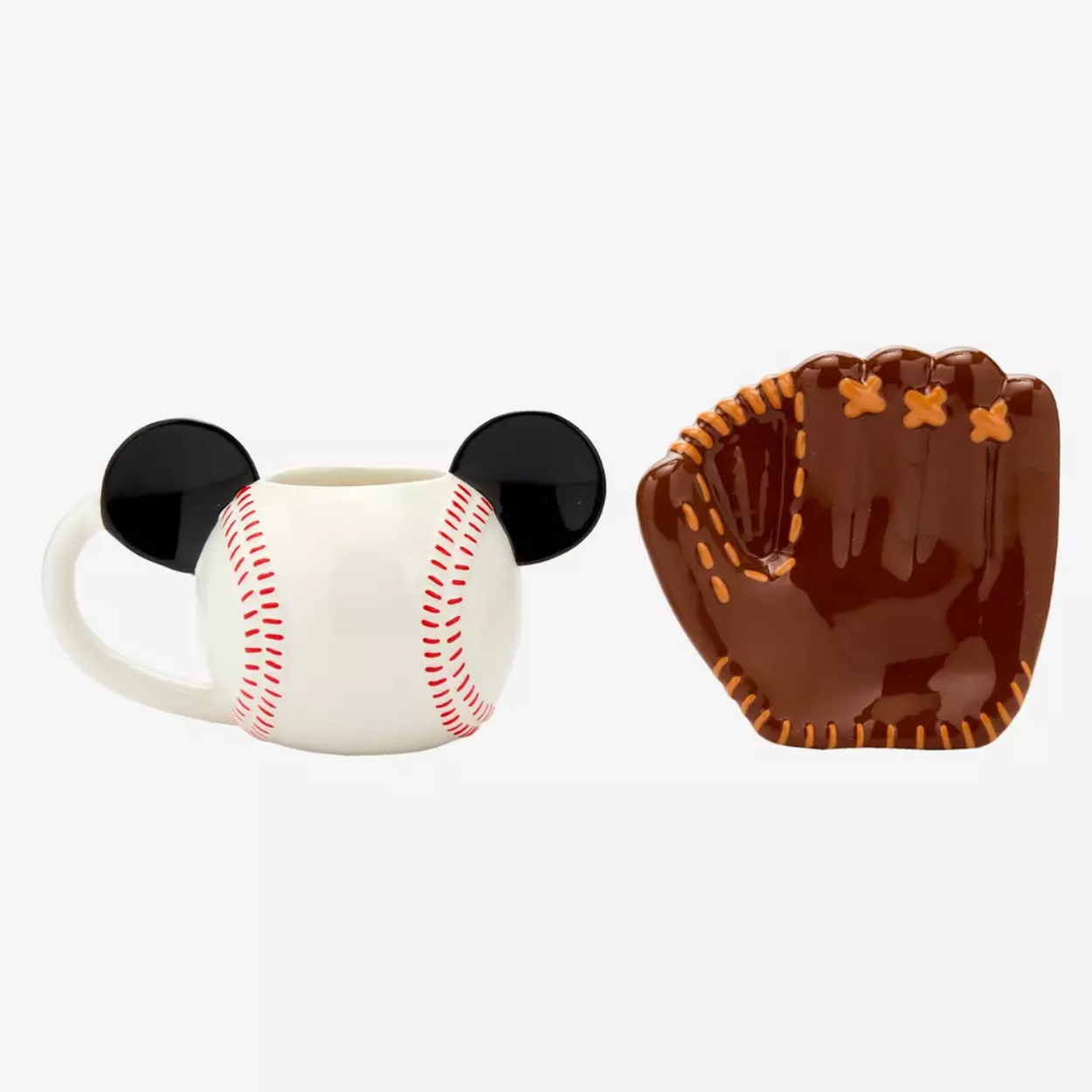 Mickey Mouse Baseball Themed Ceramic Mug And Saucer Set