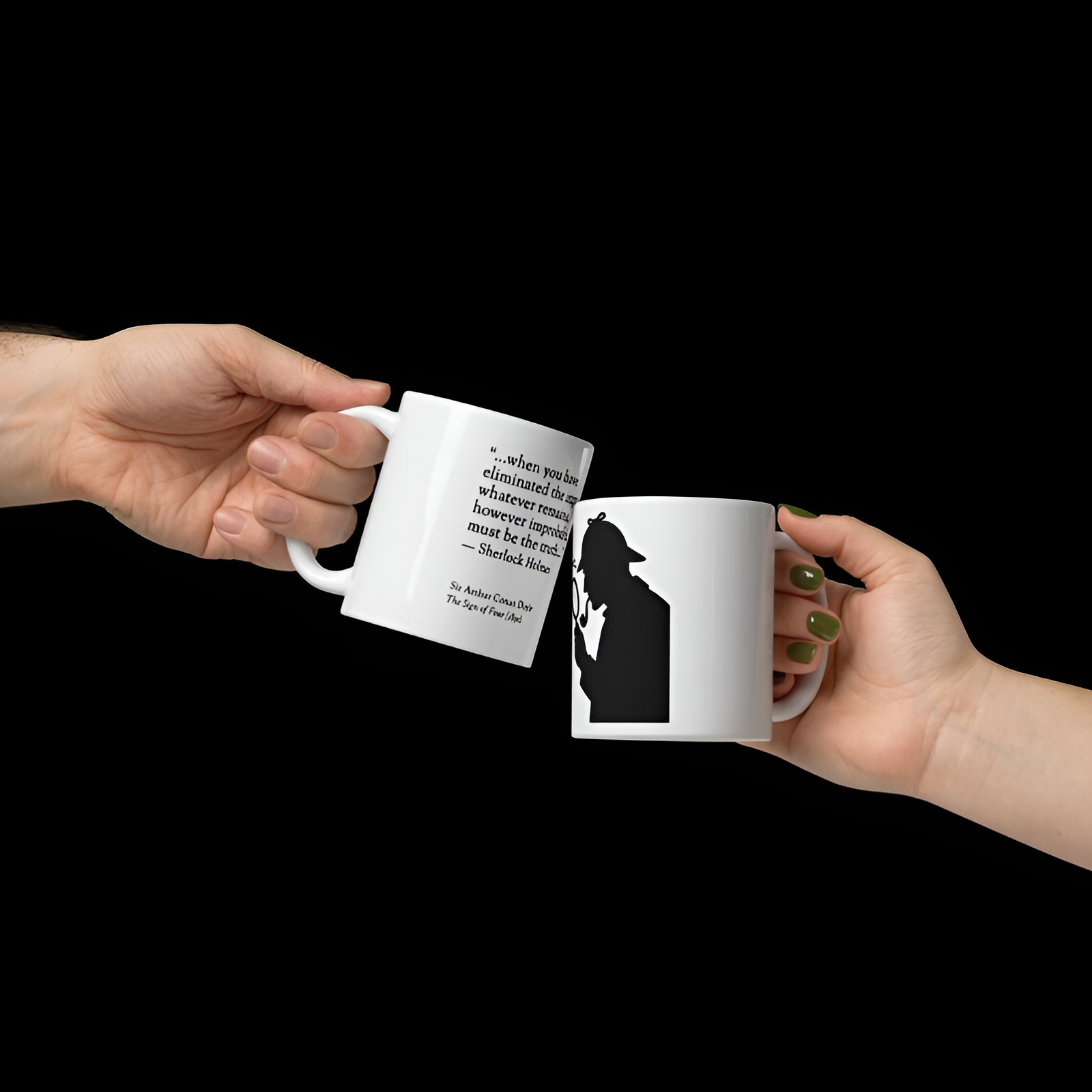 Sherlock Holmes Detective Silhouette Quote Ceramic Mug