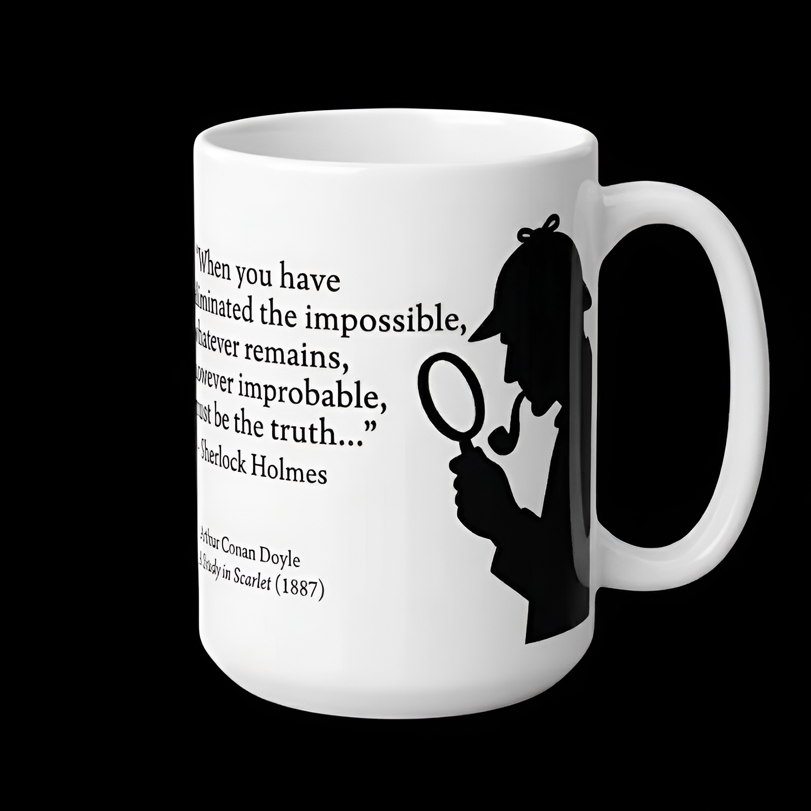 Sherlock Holmes Detective Silhouette Quote Ceramic Mug