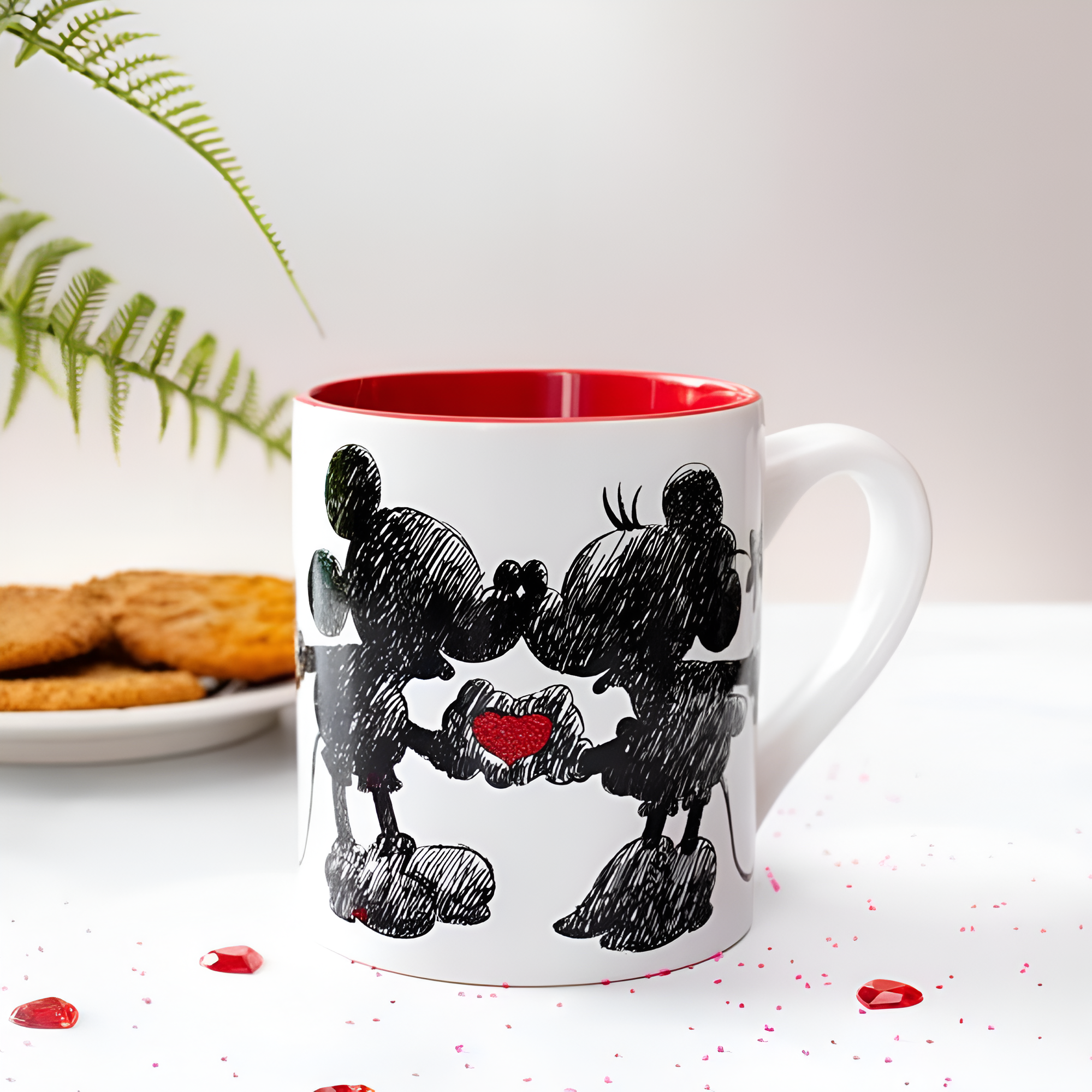 14Oz Mickey and Minnie Sketchbook Glitter Ceramic Mug