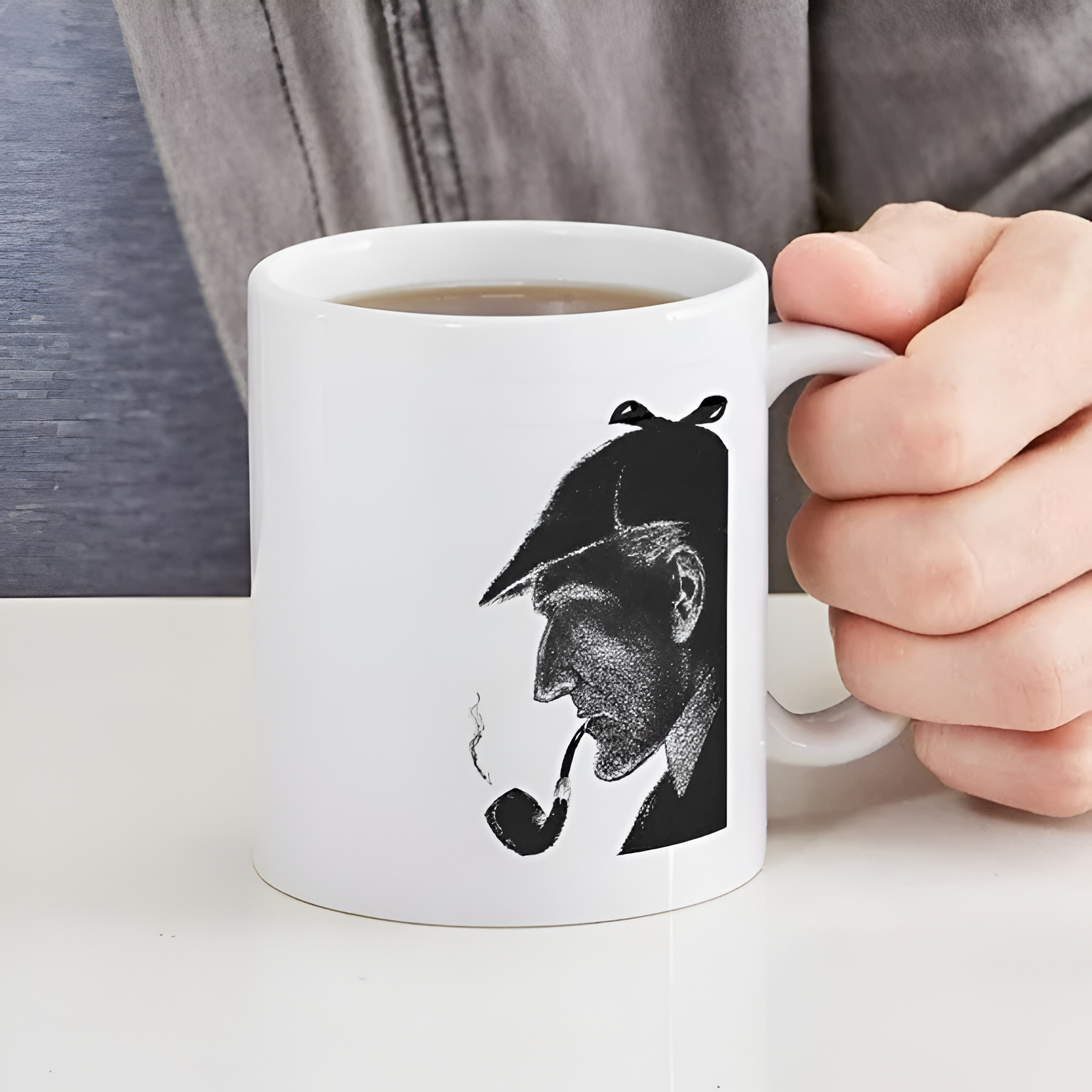 Sherlock Holmes Smoking Pipe Portrait Classic Coffee Mug