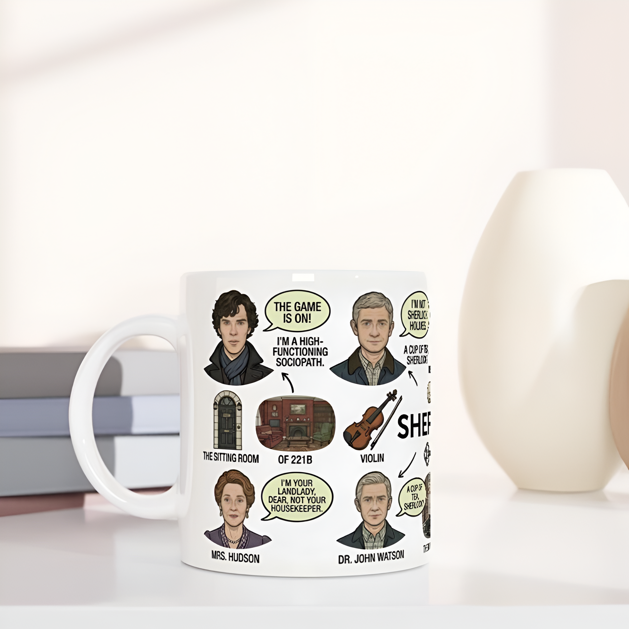 Sherlock Holmes Baker Street Character Ceramic Mug