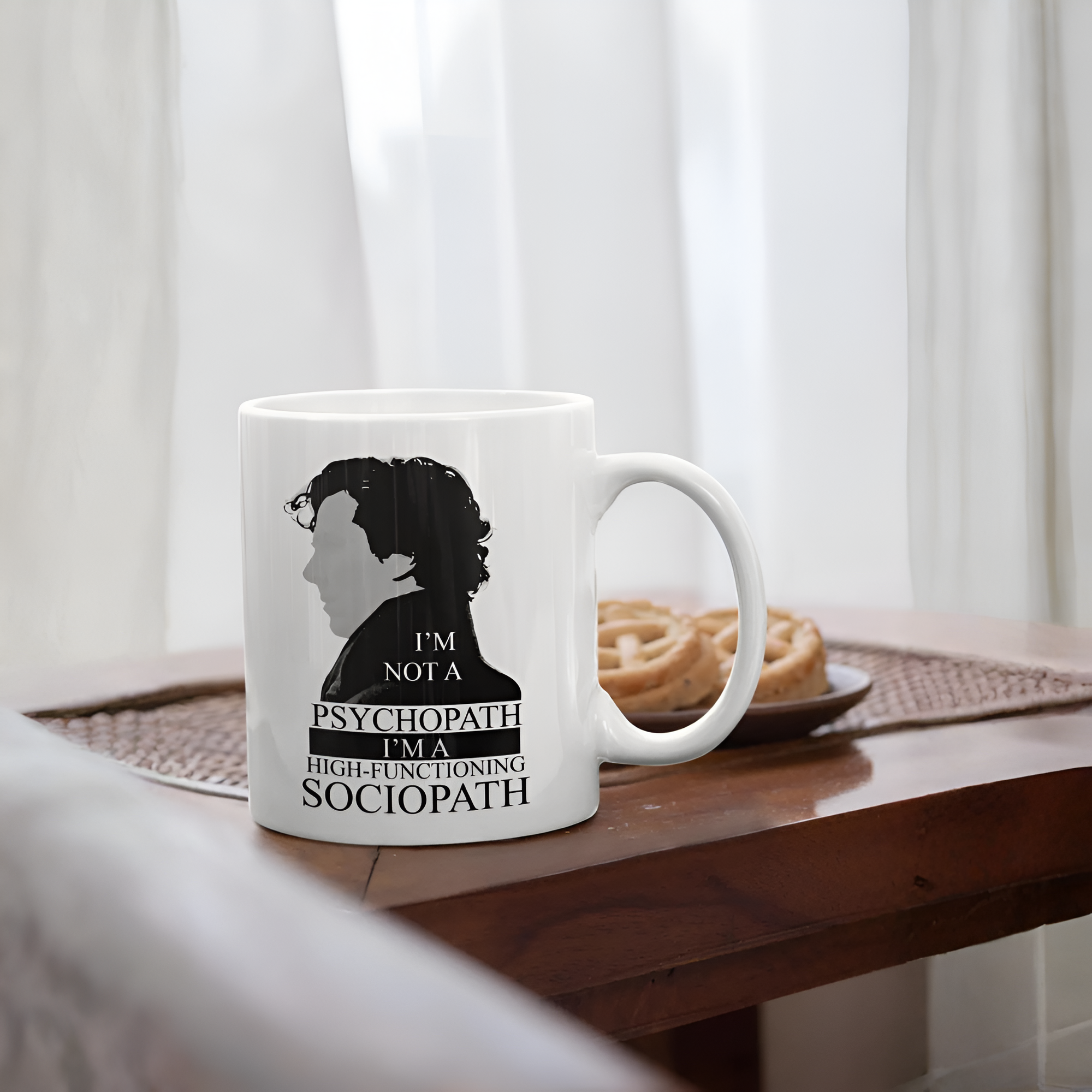 Sherlock Holmes Sociopath Quote Ceramic Coffee Mug