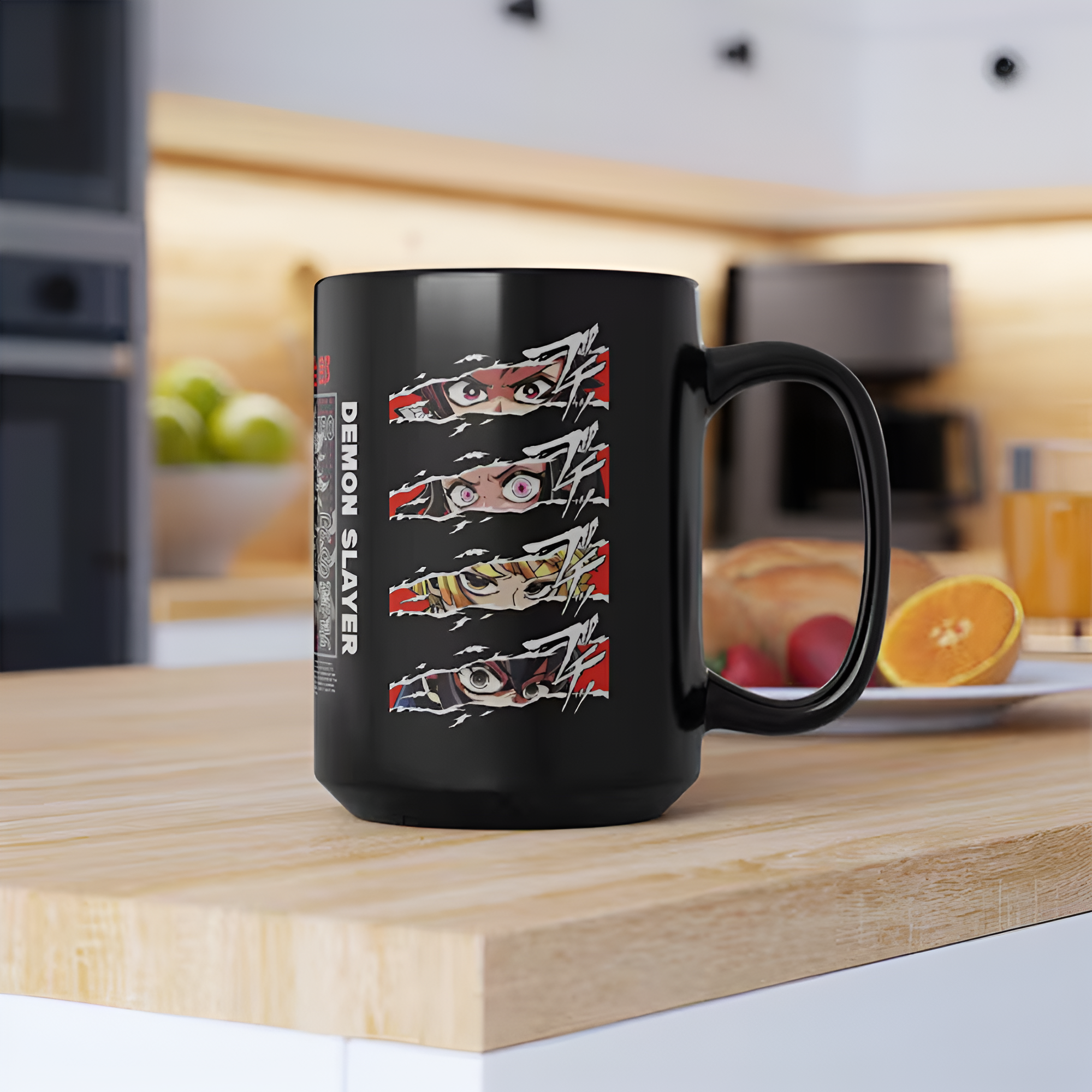 Demon Slayer Black Mug Christmas Gift - Anime Xmas Coffee