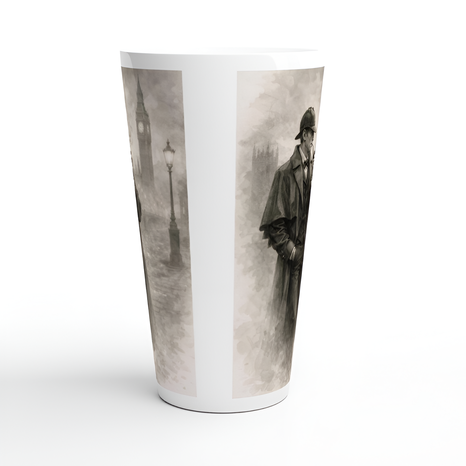 Sherlock Holmes Sepia Sketch Ceramic Latte Mug