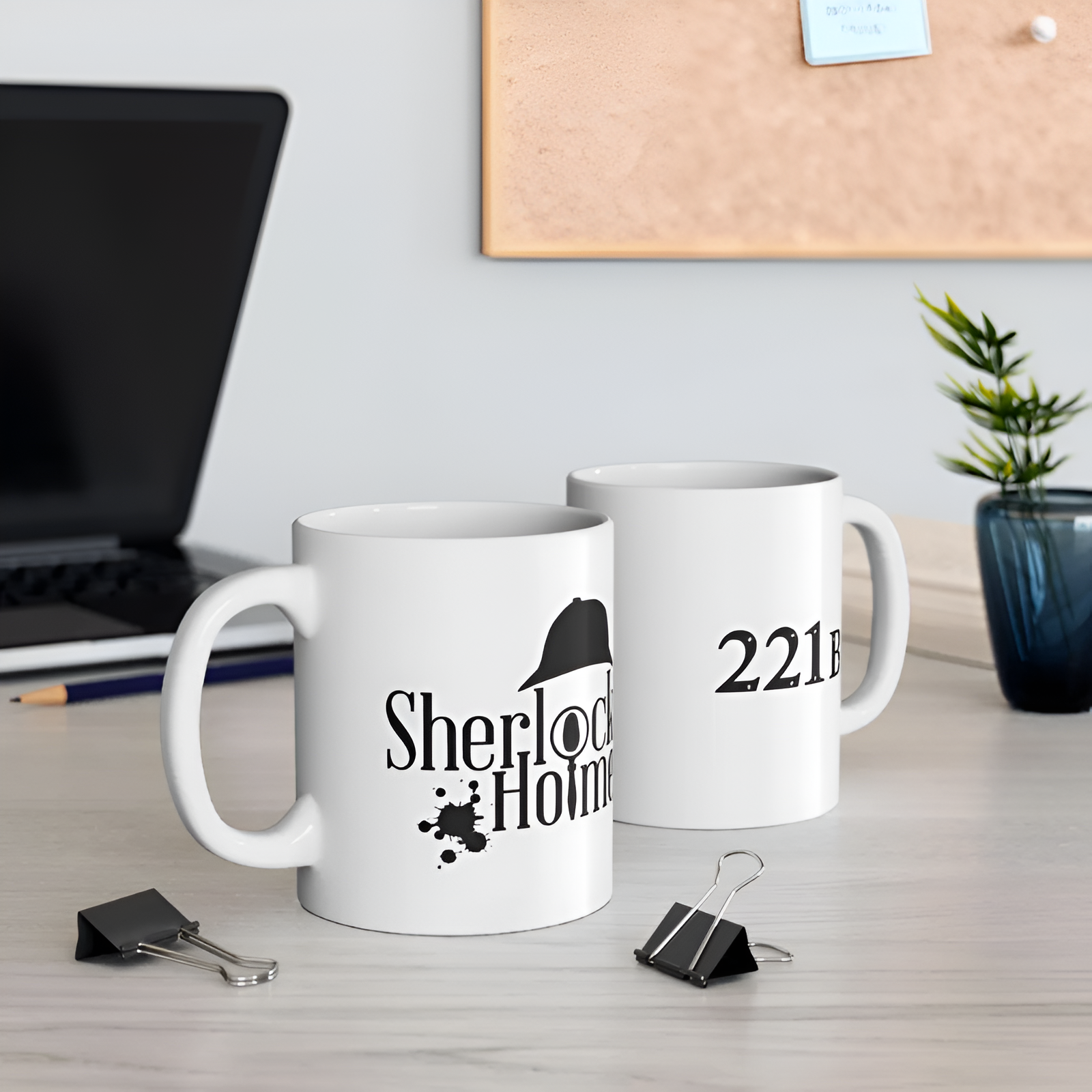 Sherlock Holmes 221B Themed Ceramic Coffee Mug
