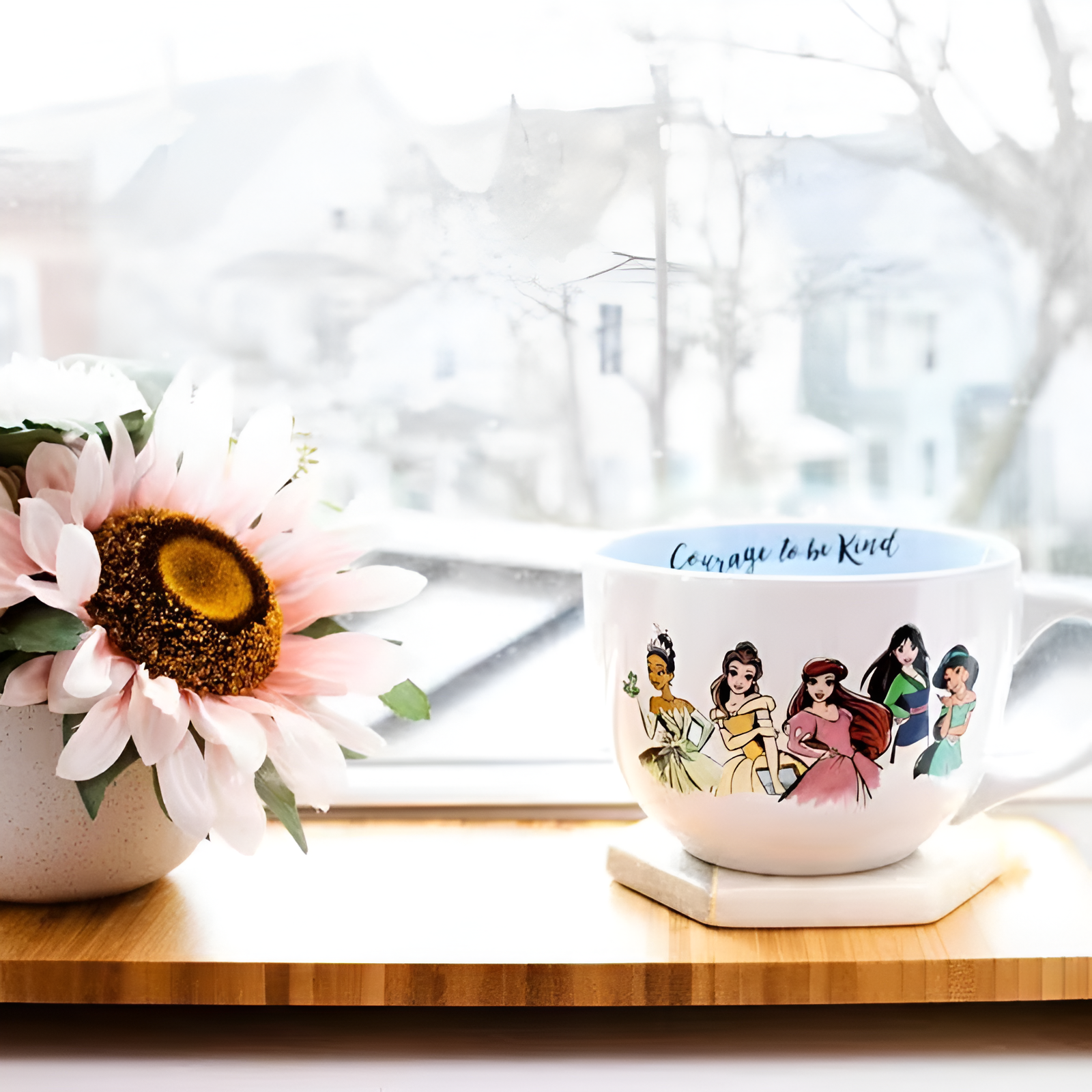 Princess Quote Soup Mug 24oz Courage To Be Kind Large Ceramic Cup