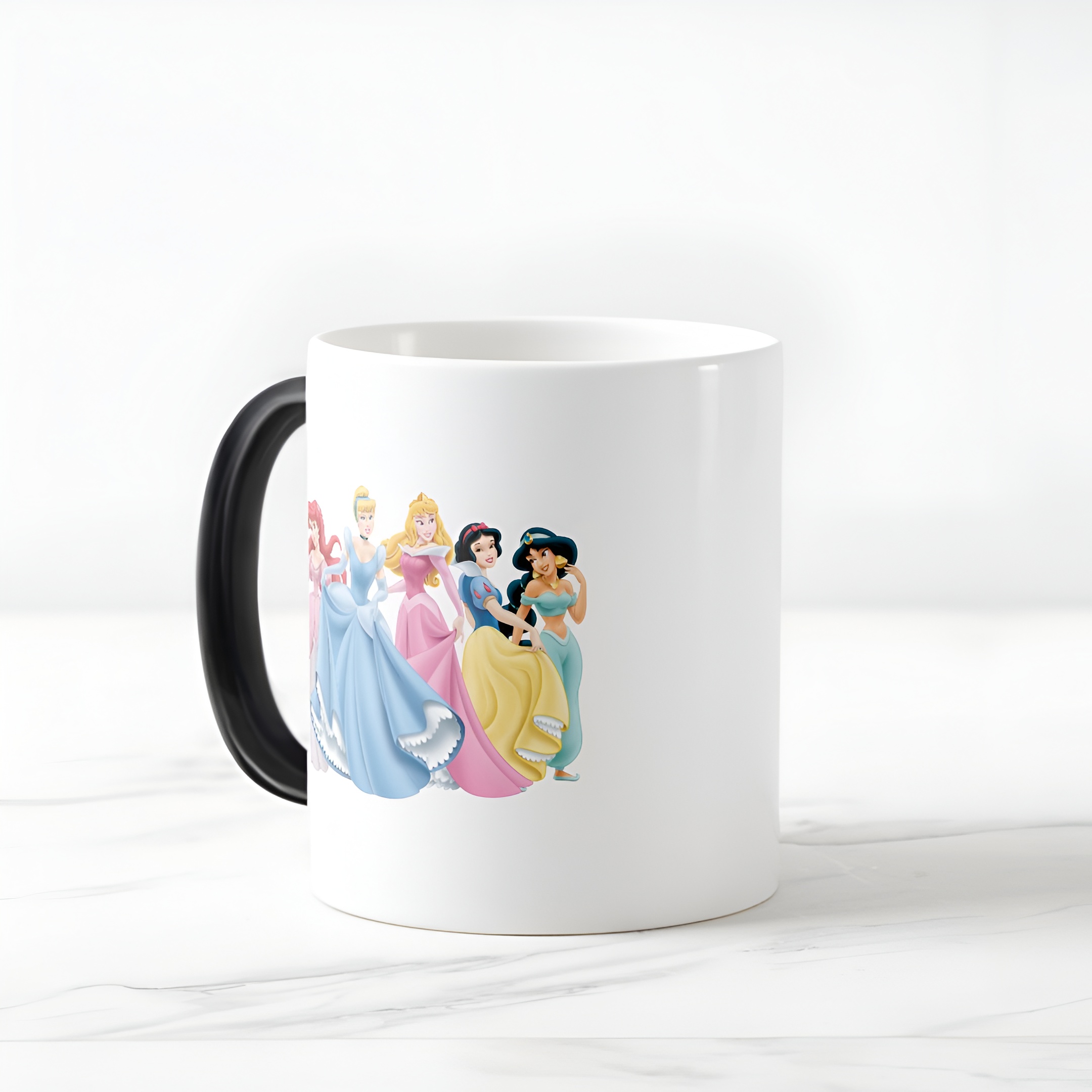 Disney Princess Color Morphing Mug Holding Dresses Out Heat Changing Coffee Cup