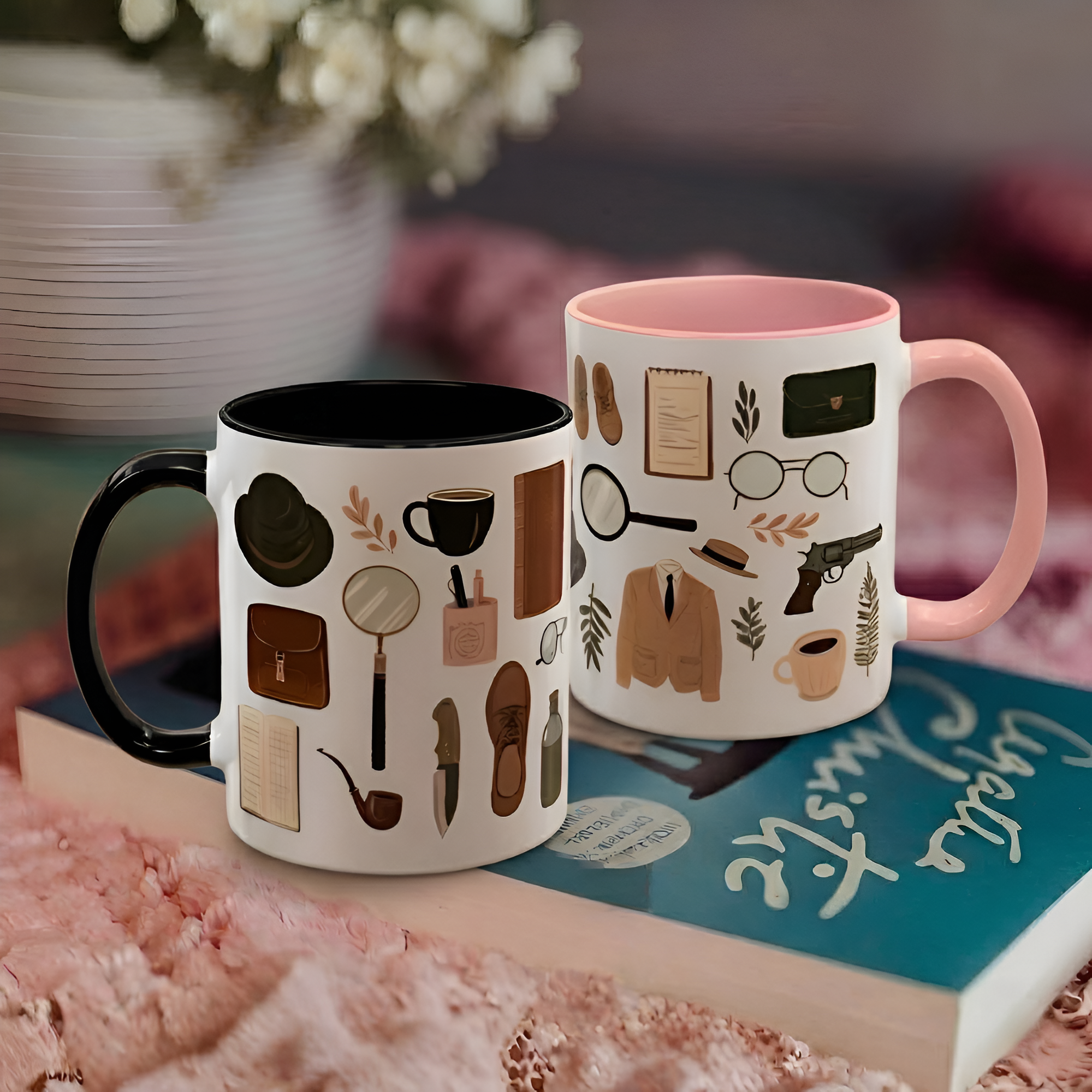 Sherlock Holmes And Agatha Christie Mystery Mug