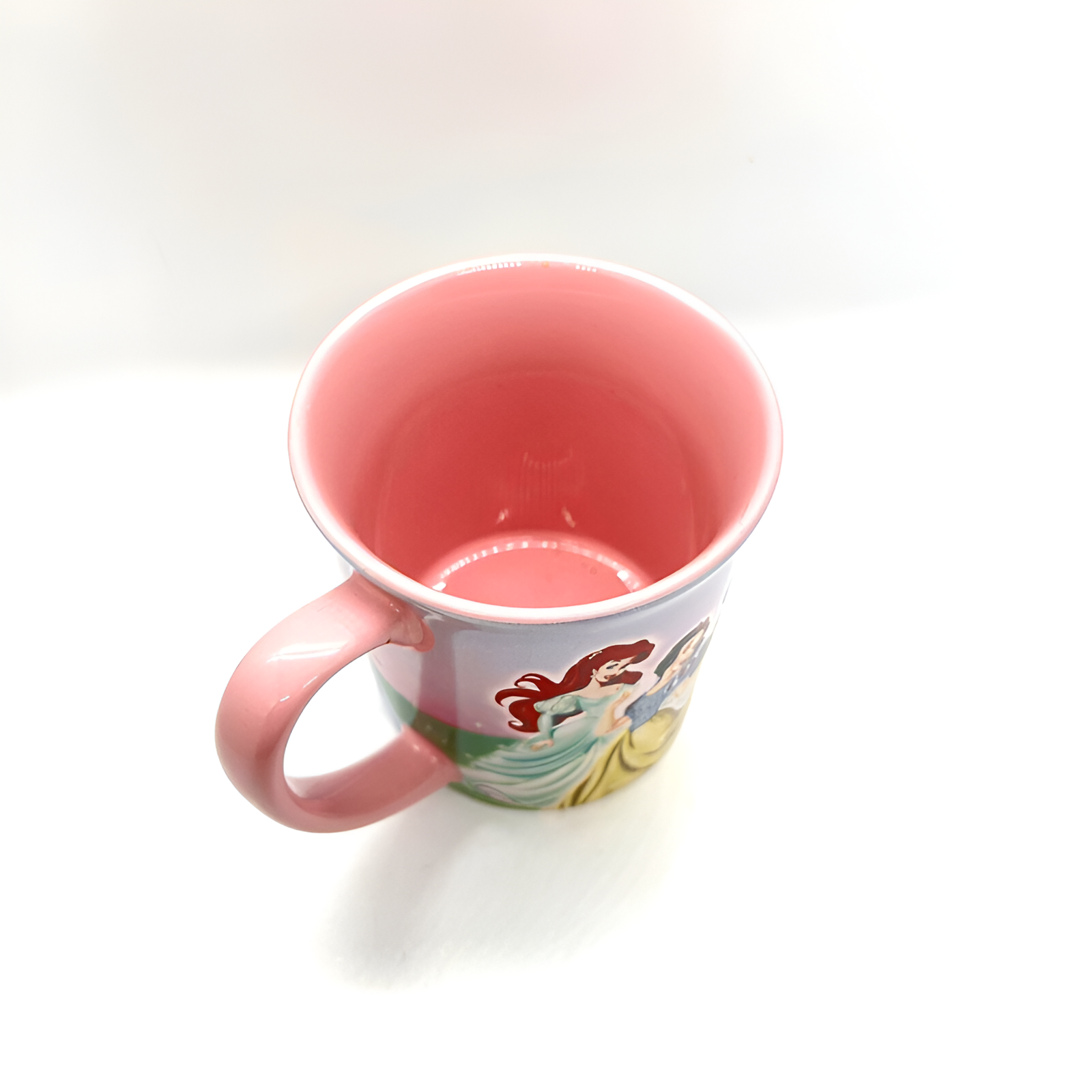 Cinderella Ariel Belle Disney Mug Glitter Pink Ceramic Coffee & Tea Cup