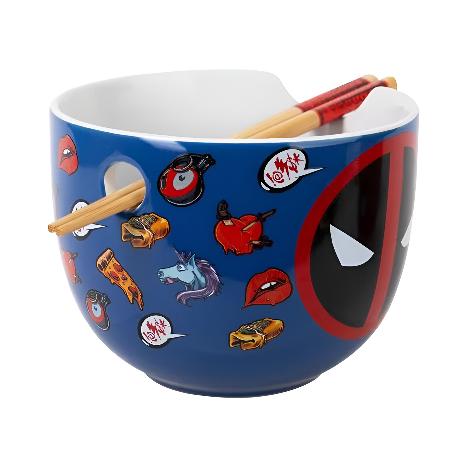 Deadpool Ramen Bowl Set 20oz Ceramic Bowl with Chopsticks