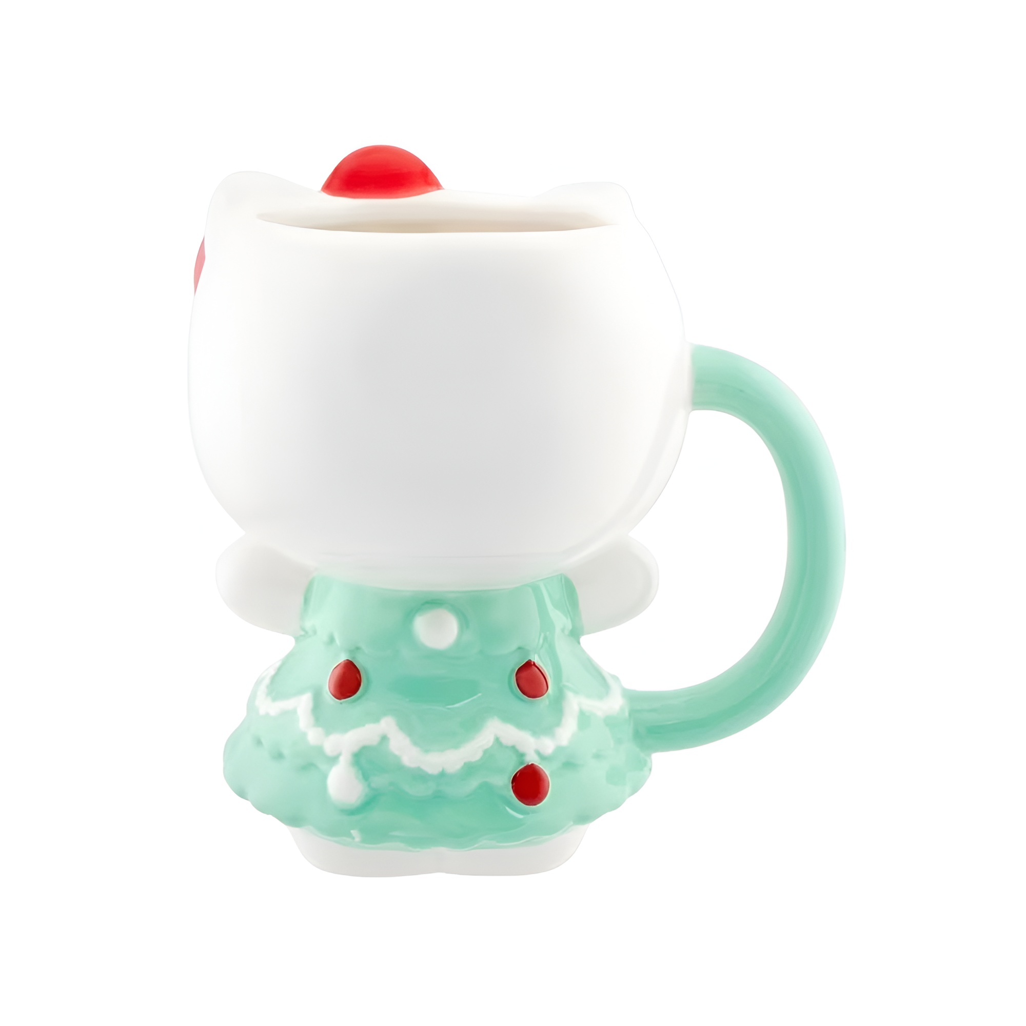 Silver Buffalo Sanrio Hello Kitty Holiday Tree Dress 3D Sculpted Ceramic Mug | Holds 20 Ounces