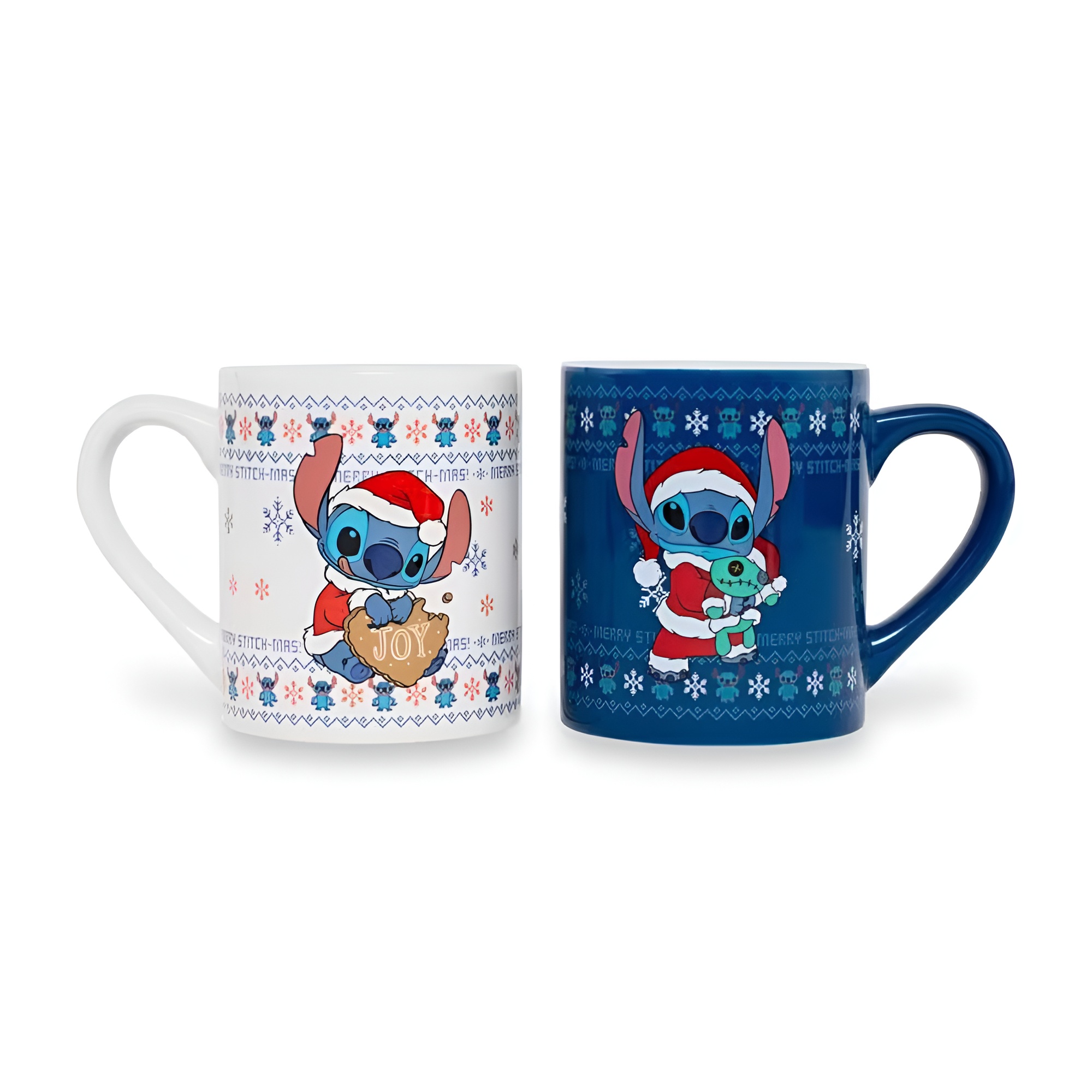 Set Of 2 Christmas Stitch Sweater Design Print Ceramic Coffee Mug
