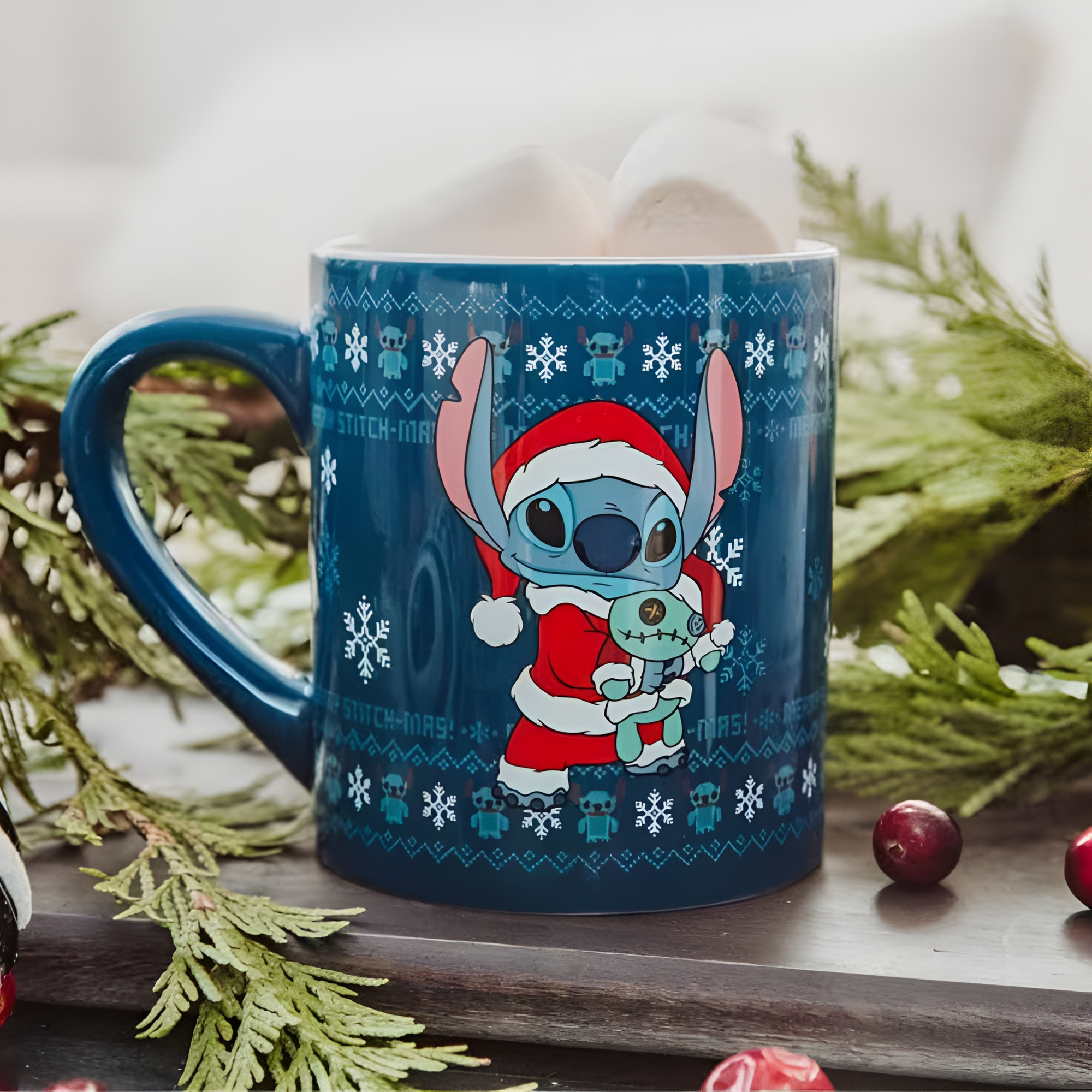 Set Of 2 Christmas Stitch Sweater Design Print Ceramic Coffee Mug