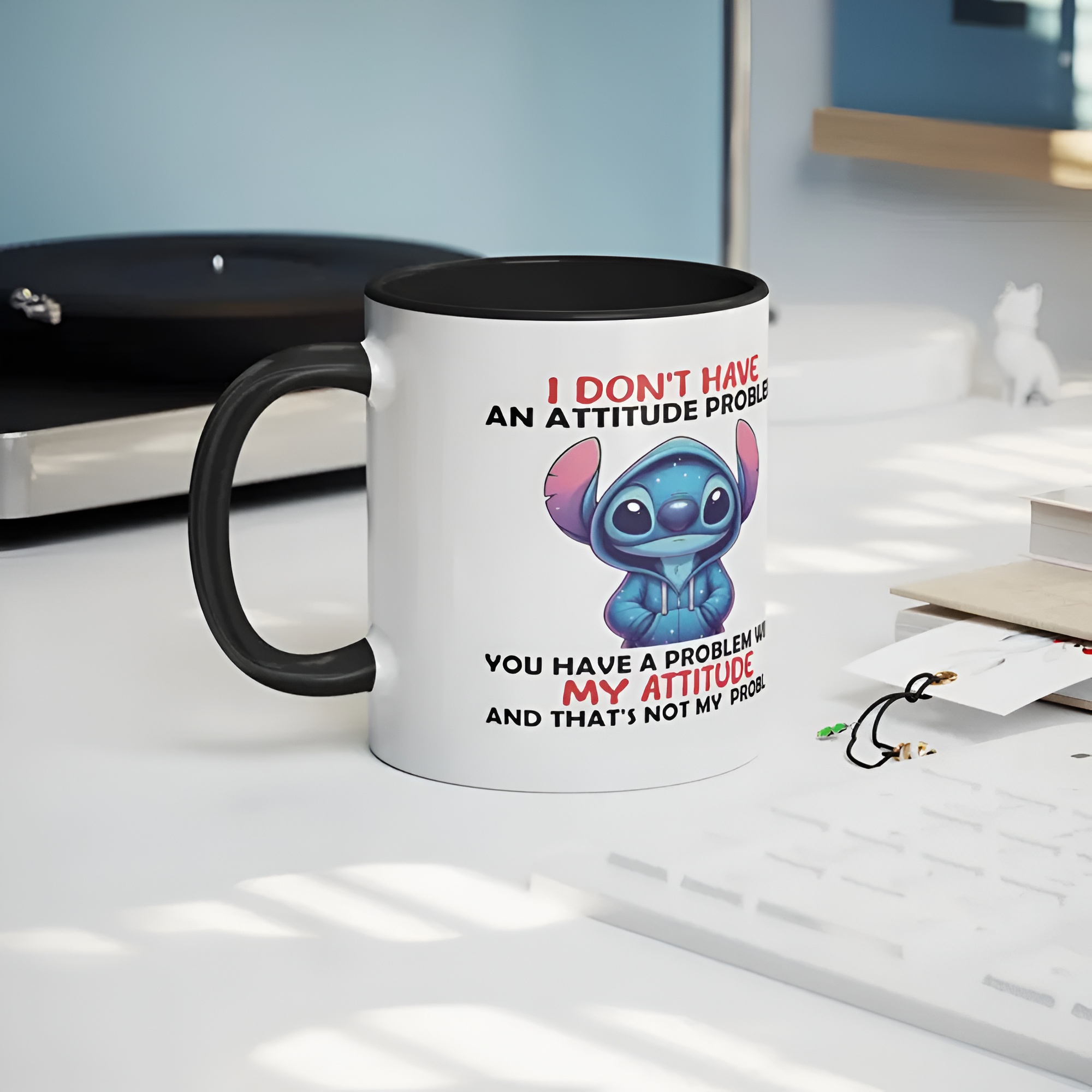 Funny Stitch Design Coffee Mug With Attitude Quote Printed