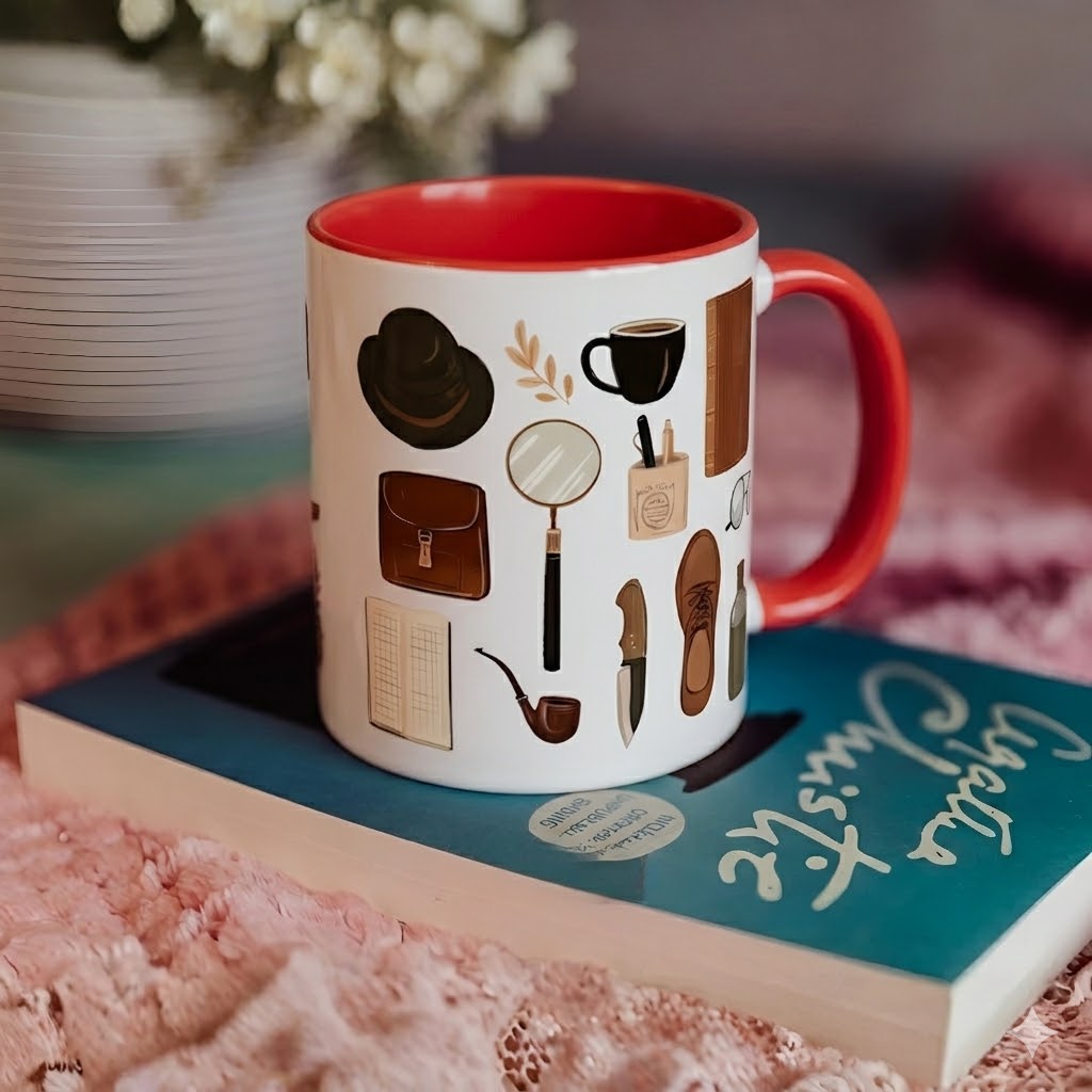 Sherlock Holmes And Agatha Christie Mystery Mug